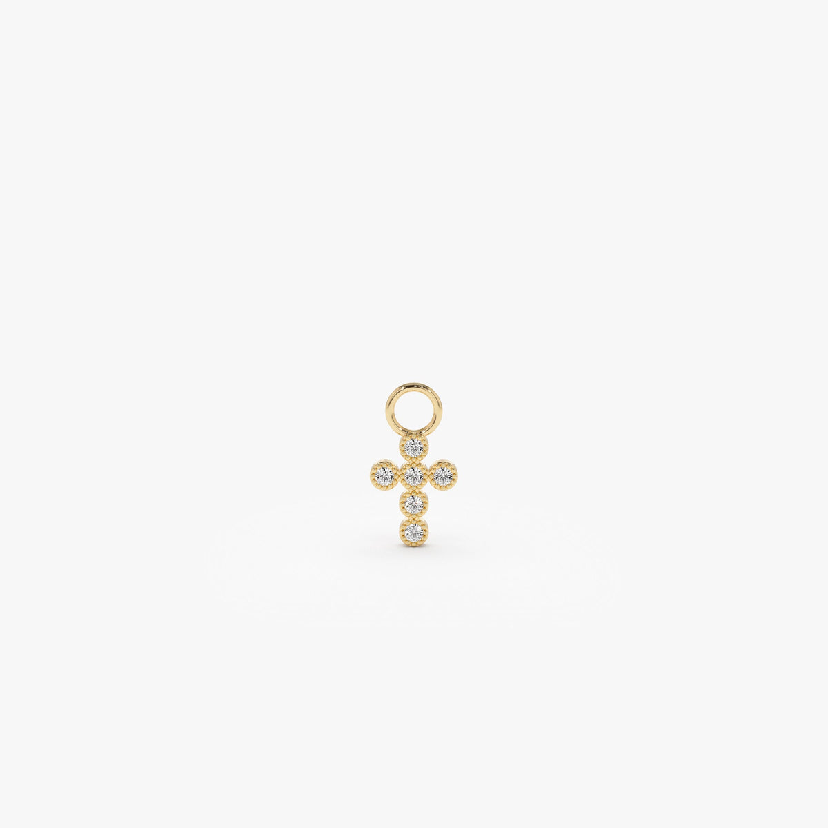 OBFJ1067 - Diamond Cross Hoop Charm earrings in selectable metal and diamond options - Roselle Jewelry view 1