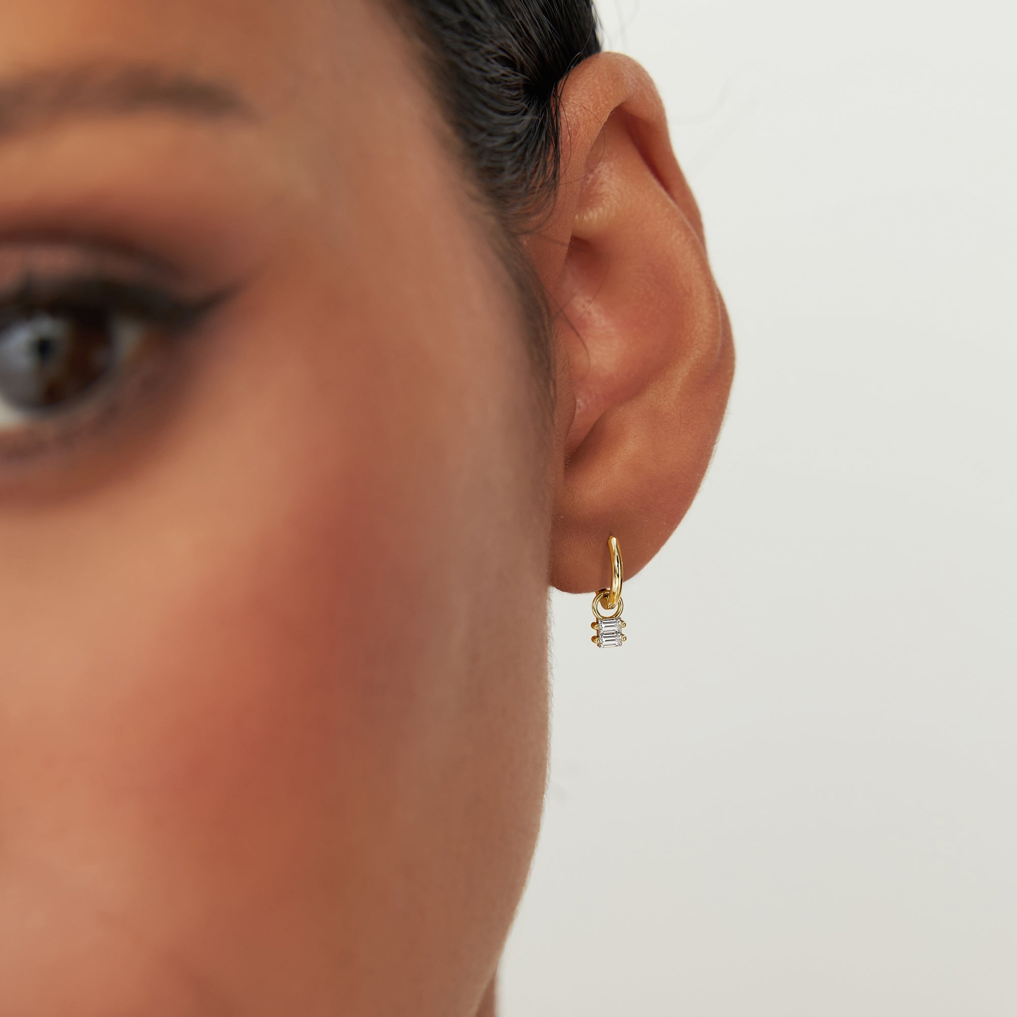 OBFJ1066 - 14k Double Baguette Hoop Charm 3