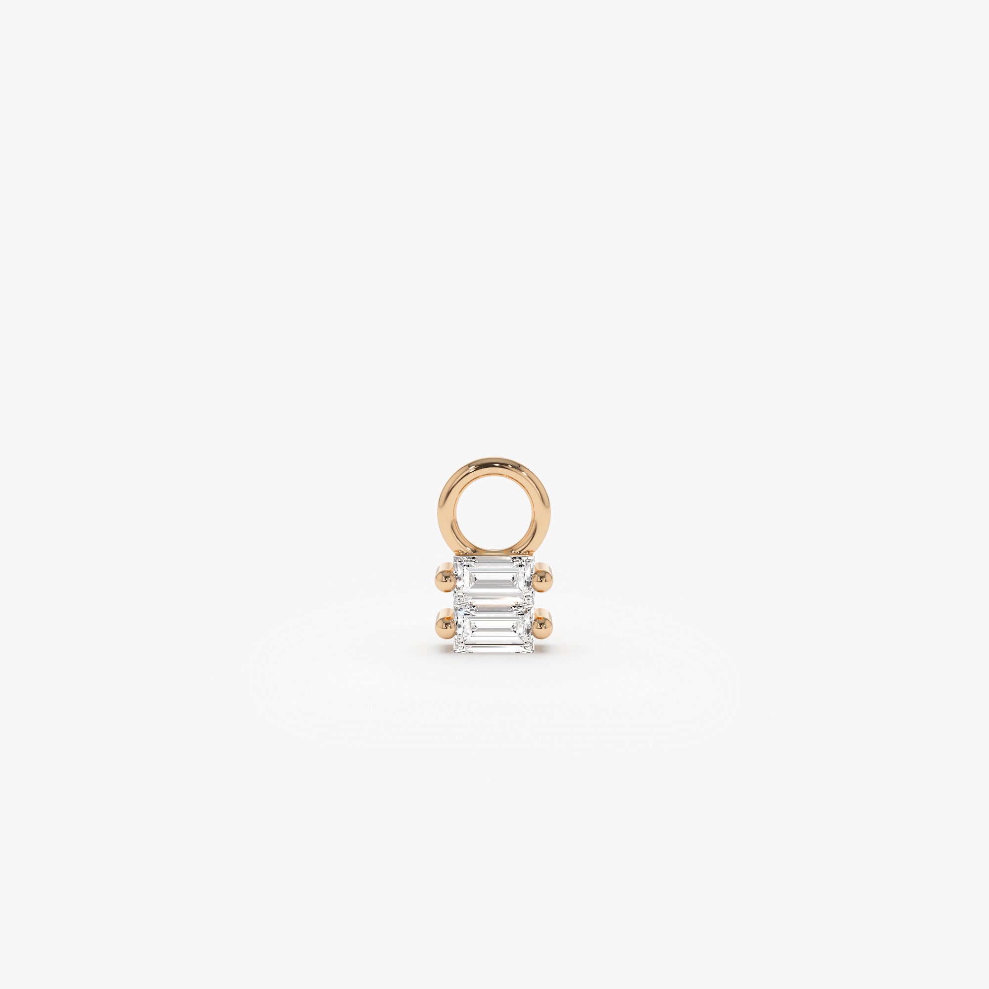 OBFJ1066 - 14k Double Baguette Hoop Charm 4