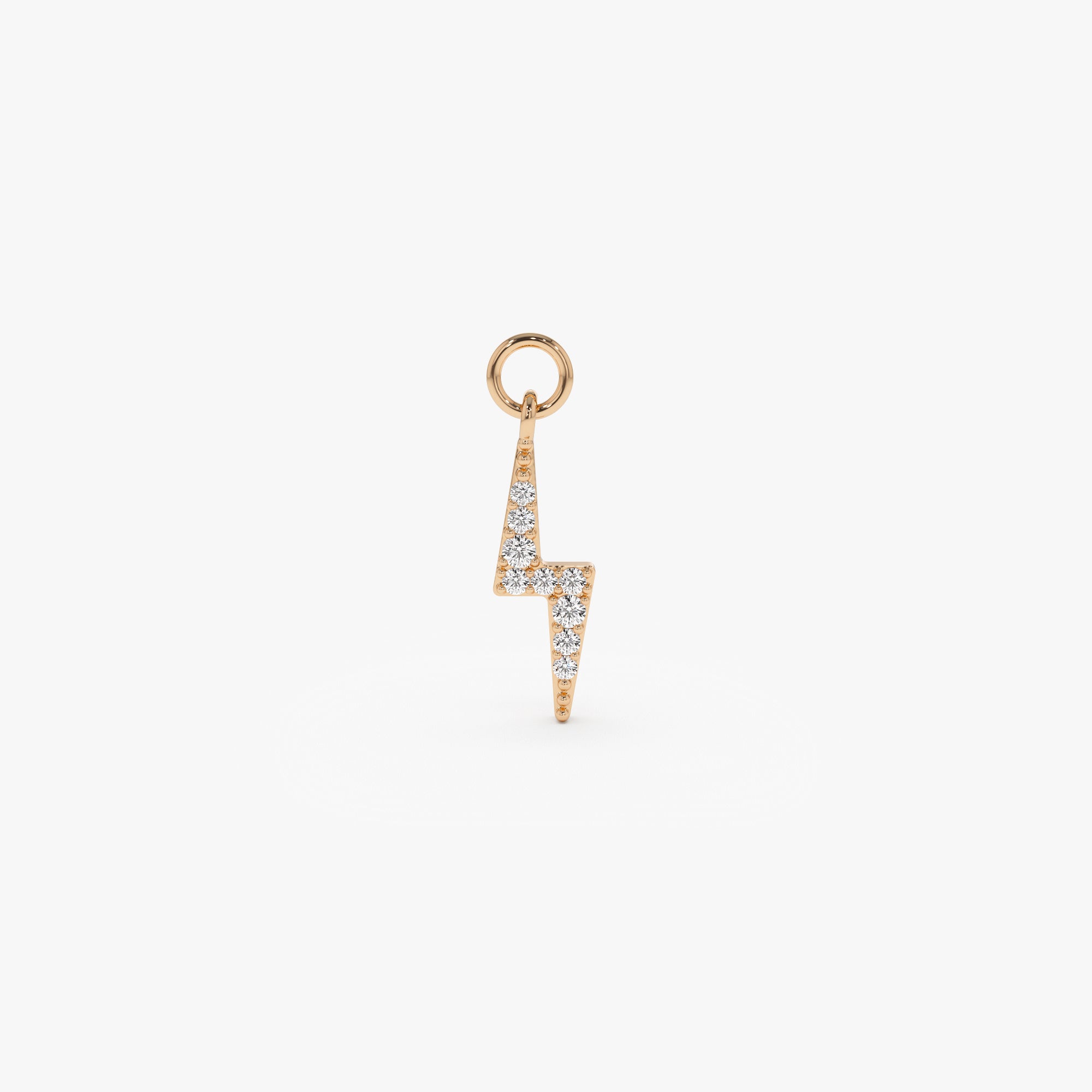OBFJ1064 - 14k Diamond Lightning Hoop Charm 4