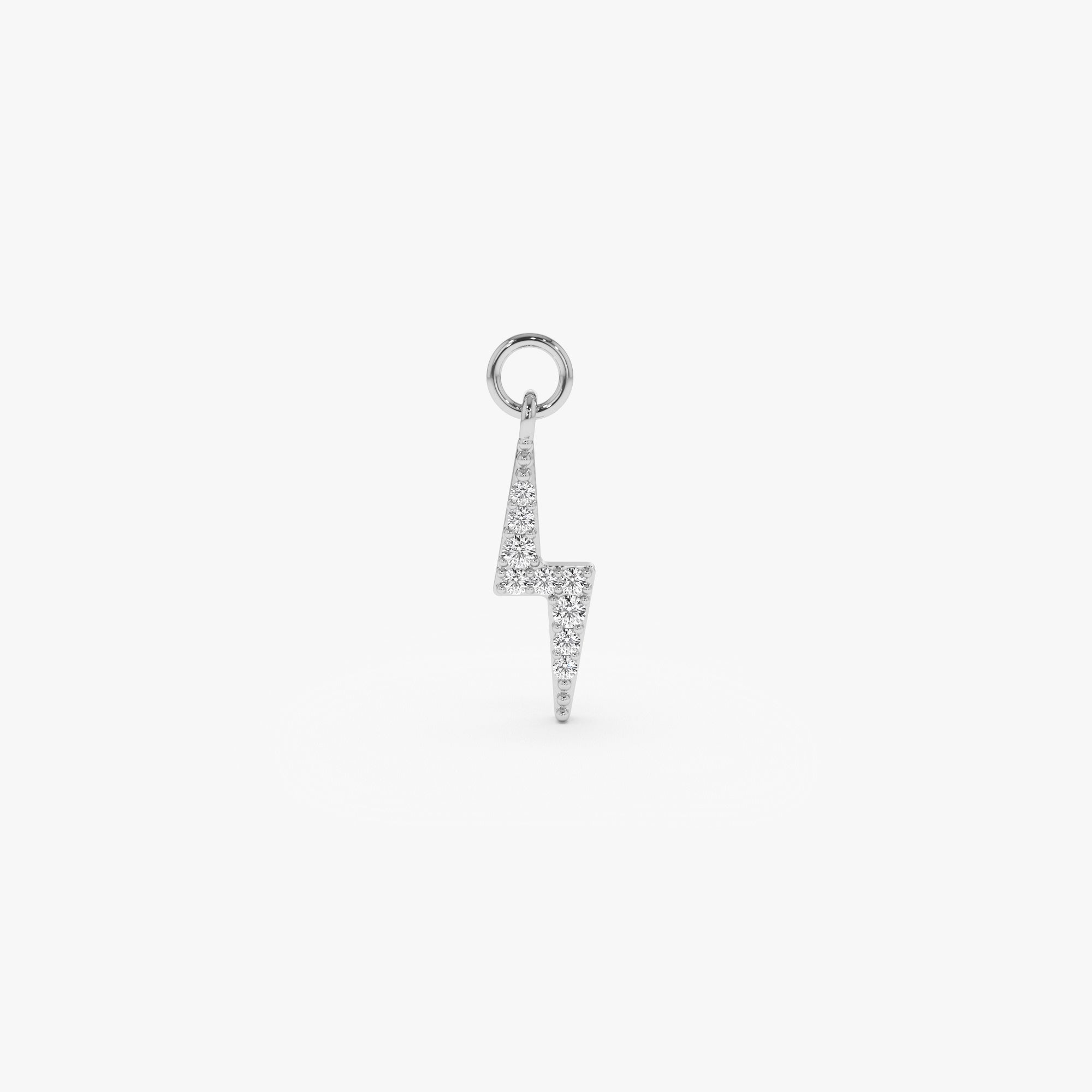 OBFJ1064 - 14k Diamond Lightning Hoop Charm 5