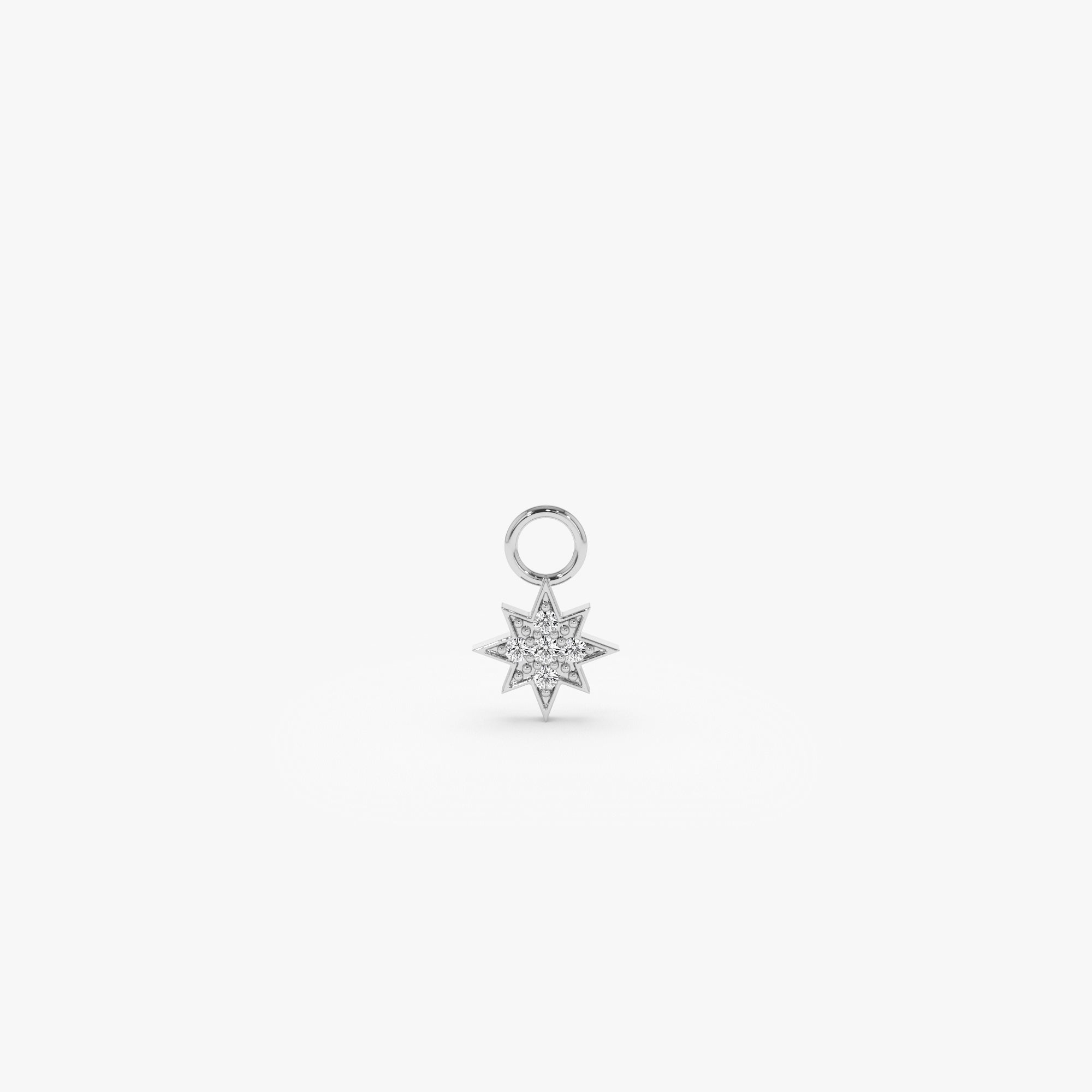 OBFJ1062 - 14k Diamond Star Hoop Charm 5