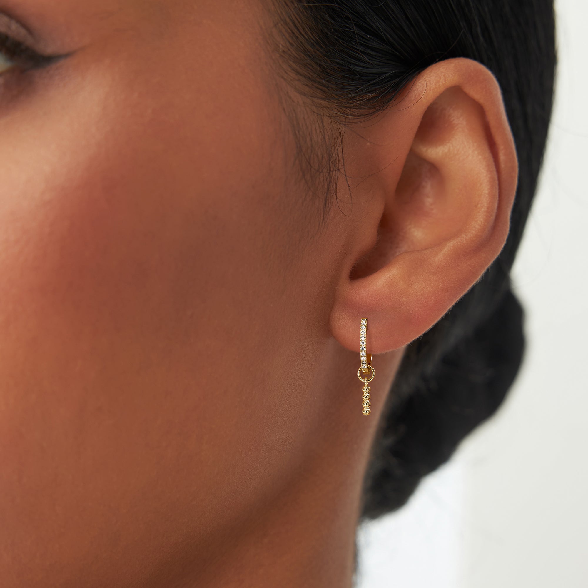 OBFJ1057 - 14k Beaded Hoop Charm 2