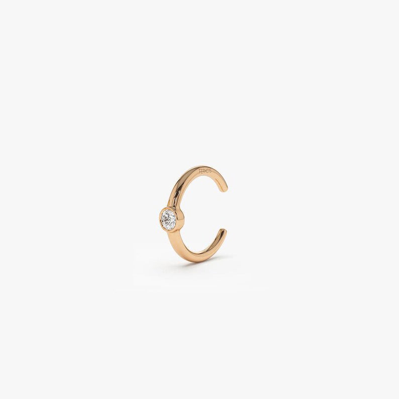 OBFJ0096 - 14K Gold Diamond Ear Cuff (No Piercing Required) 4
