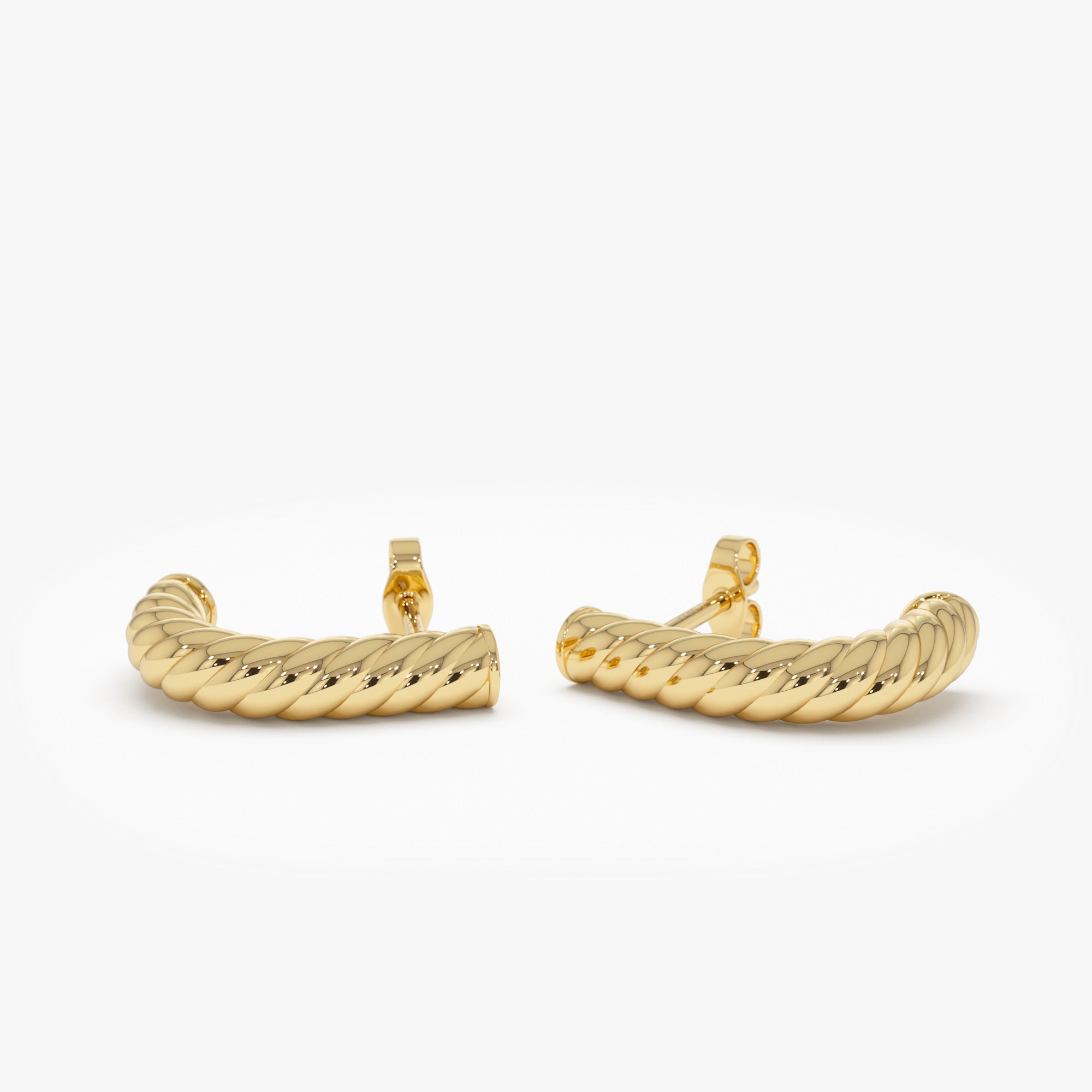 OBFJ0538 - Rope Hoop Earrings earrings in selectable metal and diamond options - Roselle Jewelry view 7