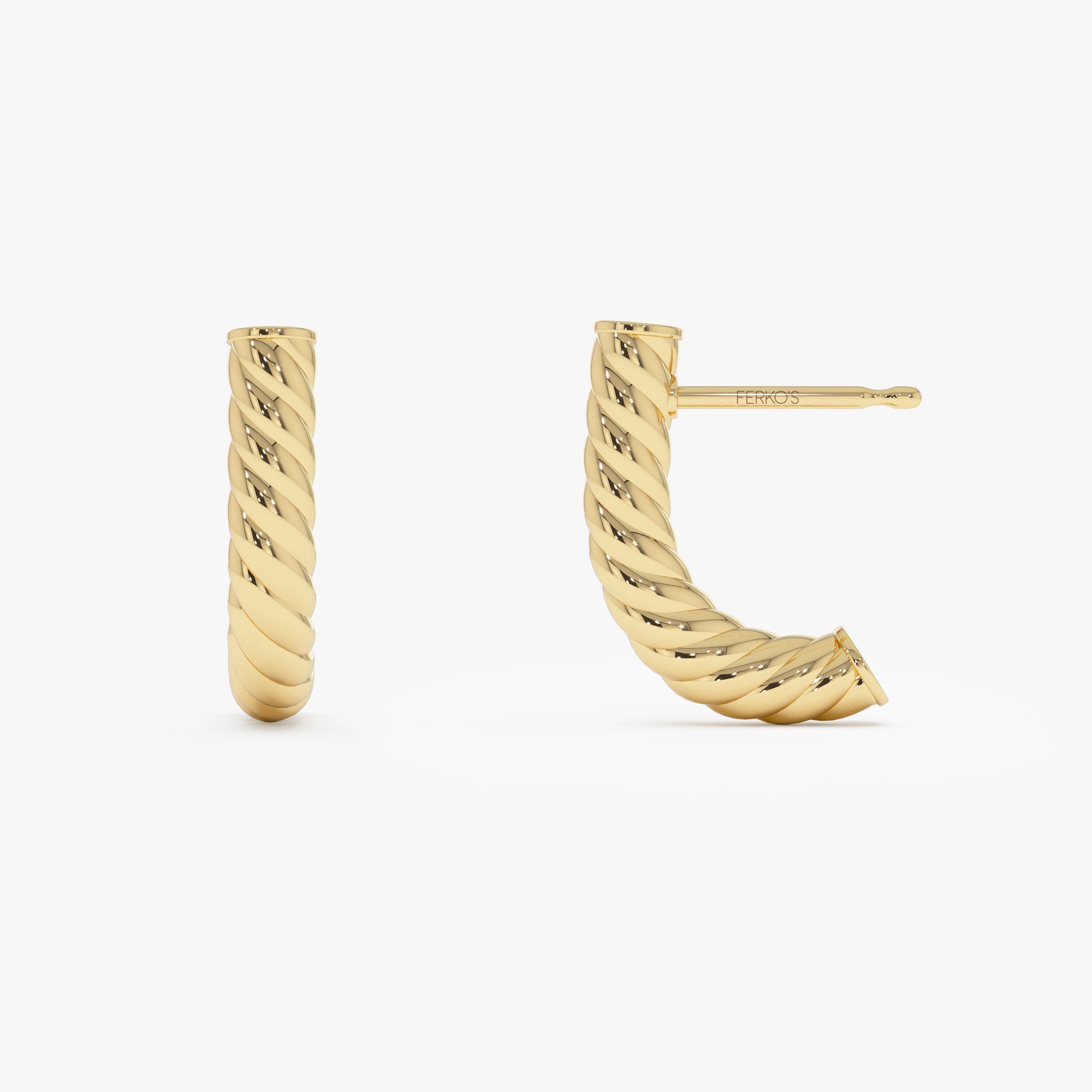 OBFJ0538 - Rope Hoop Earrings earrings in selectable metal and diamond options - Roselle Jewelry view 6