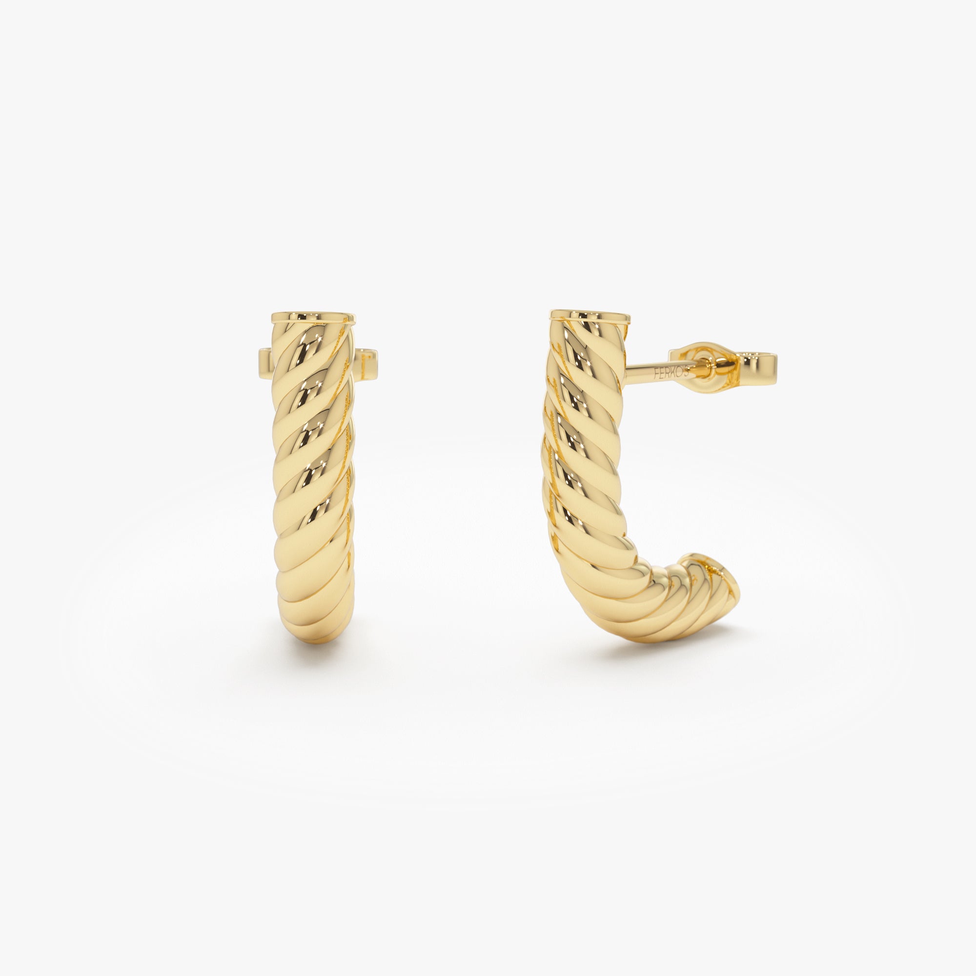 OBFJ0538 - Rope Hoop Earrings earrings in selectable metal and diamond options - Roselle Jewelry view 1