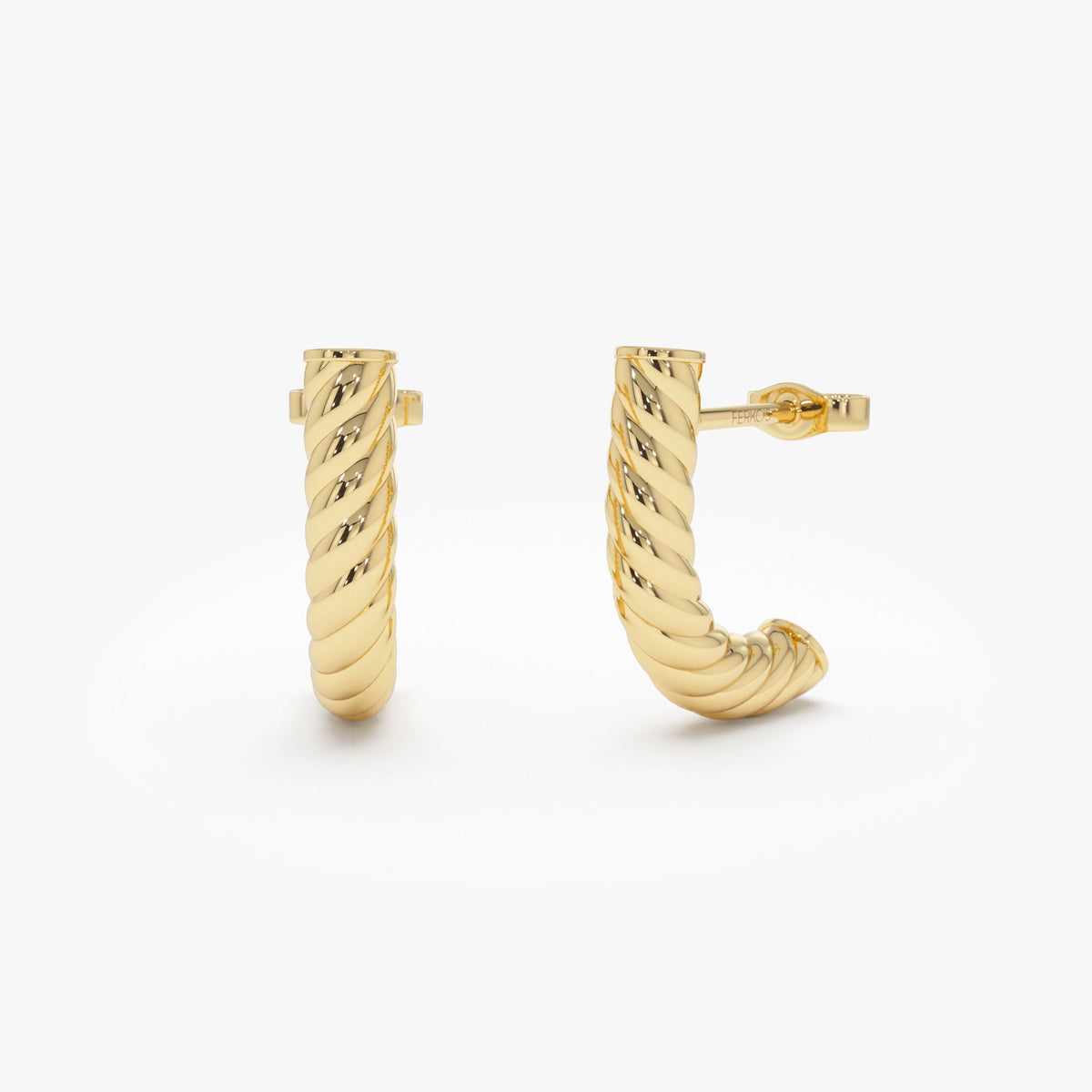 OBFJ0538 - Rope Hoop Earrings earrings in selectable metal and diamond options - Roselle Jewelry view 1