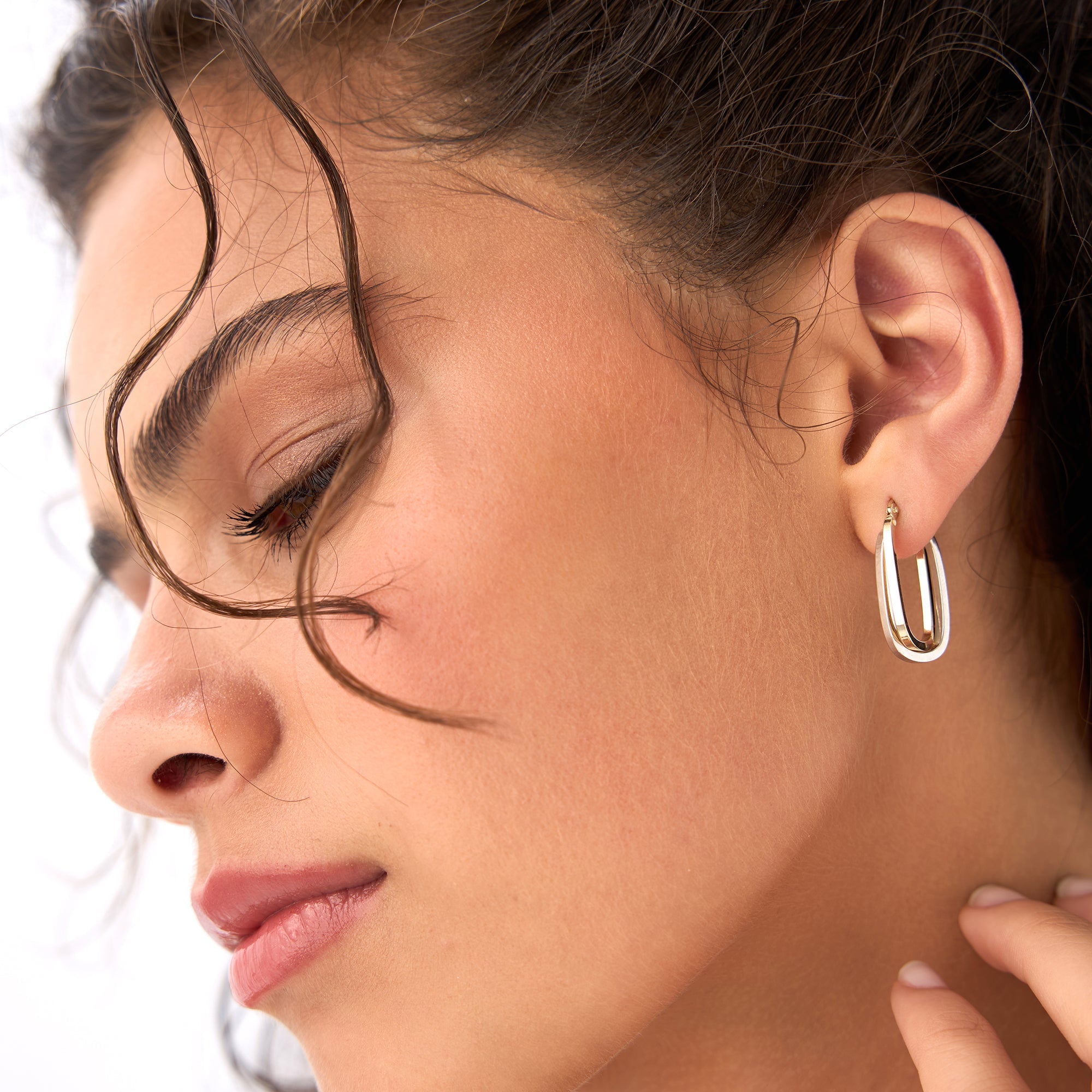 OBFJ0323 - 14k Mixed Metal Gold Hoop Earrings 15MM 5
