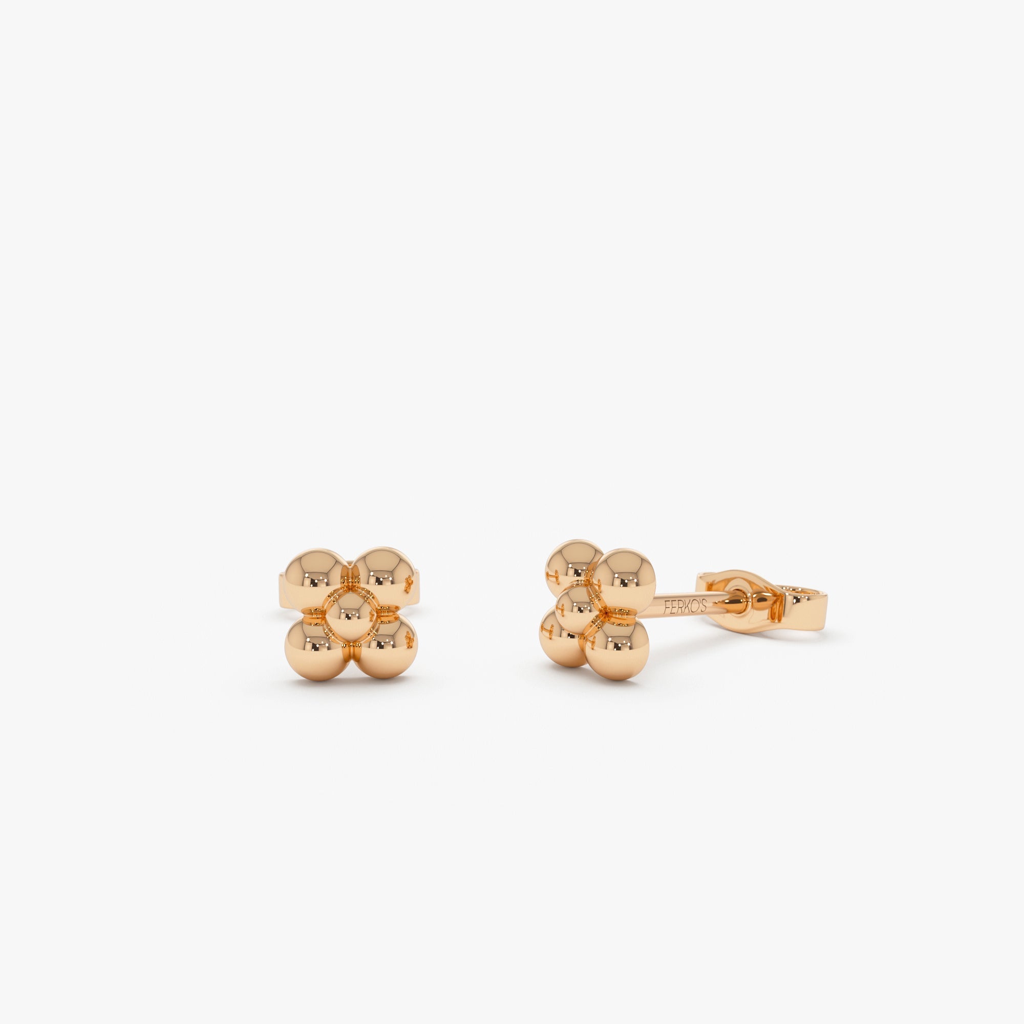 OBFJ0446 - 14K Bubble Cluster Stud Earrings 5