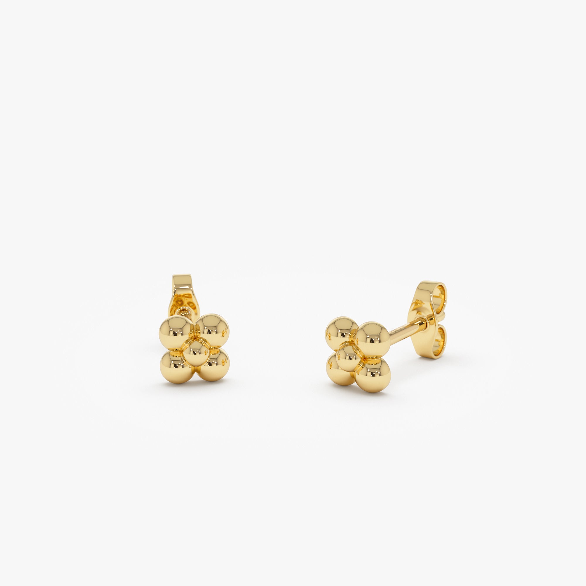 OBFJ0446 - 14K Bubble Cluster Stud Earrings 1