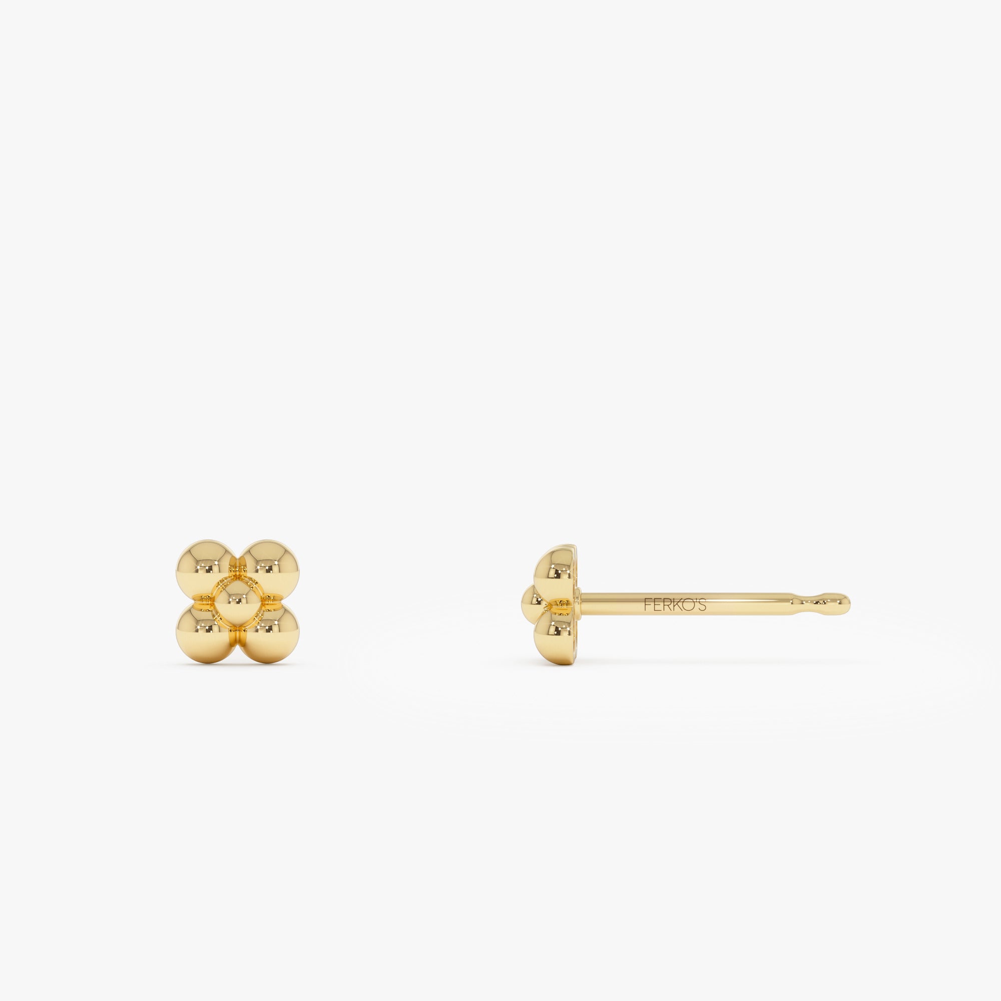 OBFJ0446 - 14K Bubble Cluster Stud Earrings 8