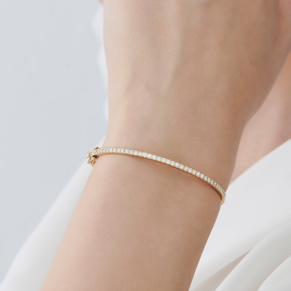 OBFJ1516 - 14k Stacking Micro Pave Diamond Bangle 0.90 ctw 2