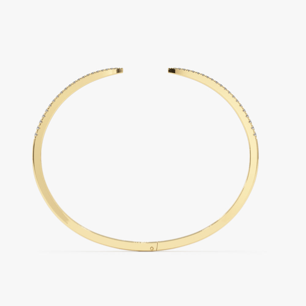 OBFJ1517 - Cuff Diamond Bangle Bracelet 0.50 ctw bracelets in selectable metal and diamond options - Roselle Jewelry view 6