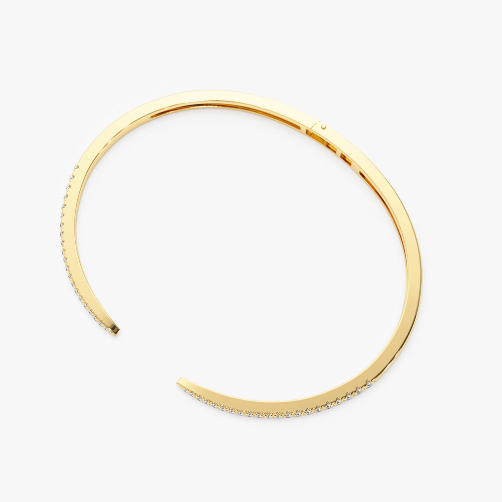 OBFJ1517 - Cuff Diamond Bangle Bracelet 0.50 ctw bracelets in selectable metal and diamond options - Roselle Jewelry view 7