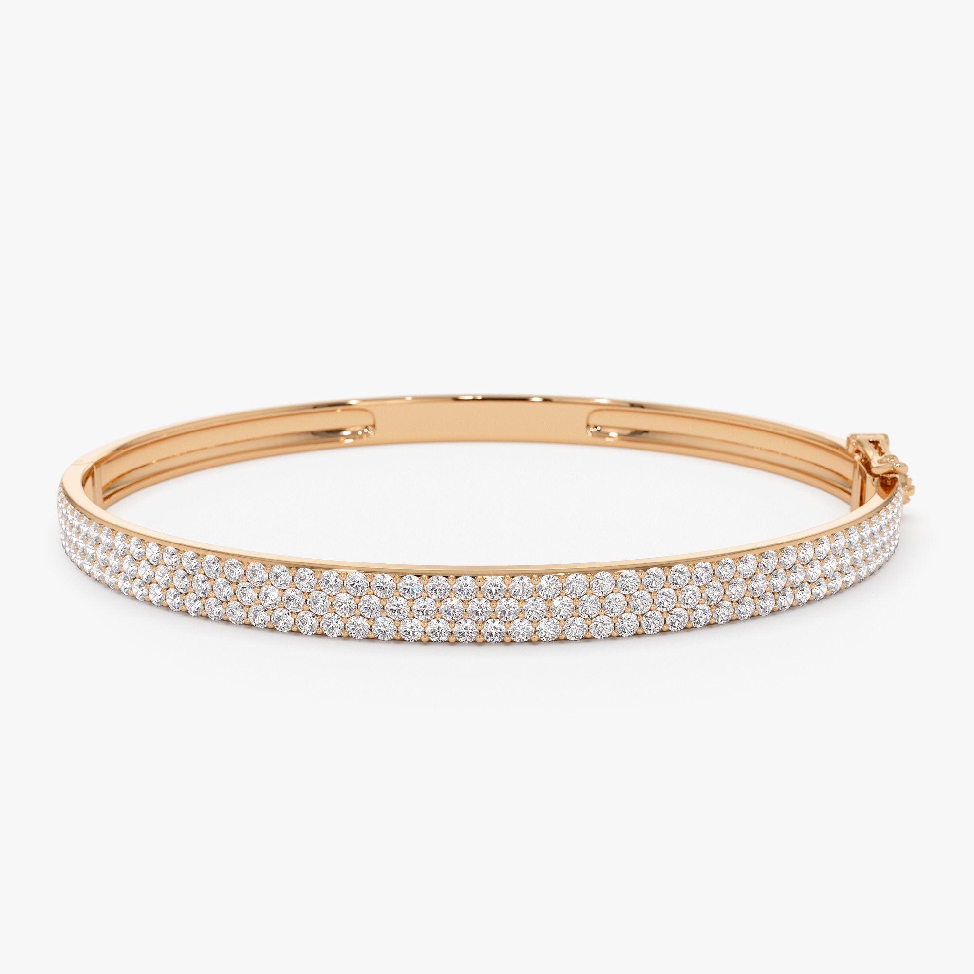 OBFJ1090 - 14k Triple Row Statement Diamond Bangle 1.80 Ctw 7