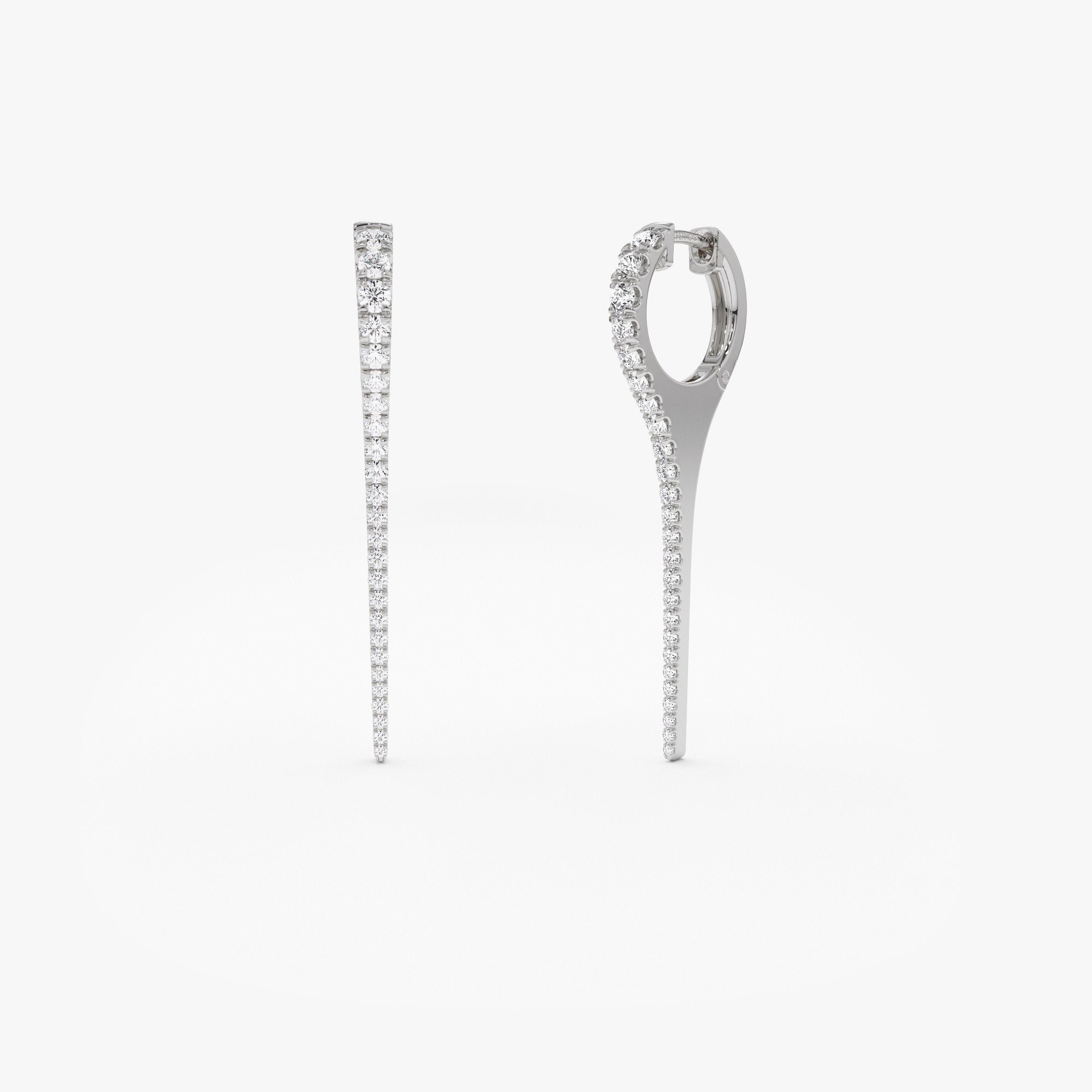 OBFJ1337 - 14k Medium Diamond Dagger Earrings 5