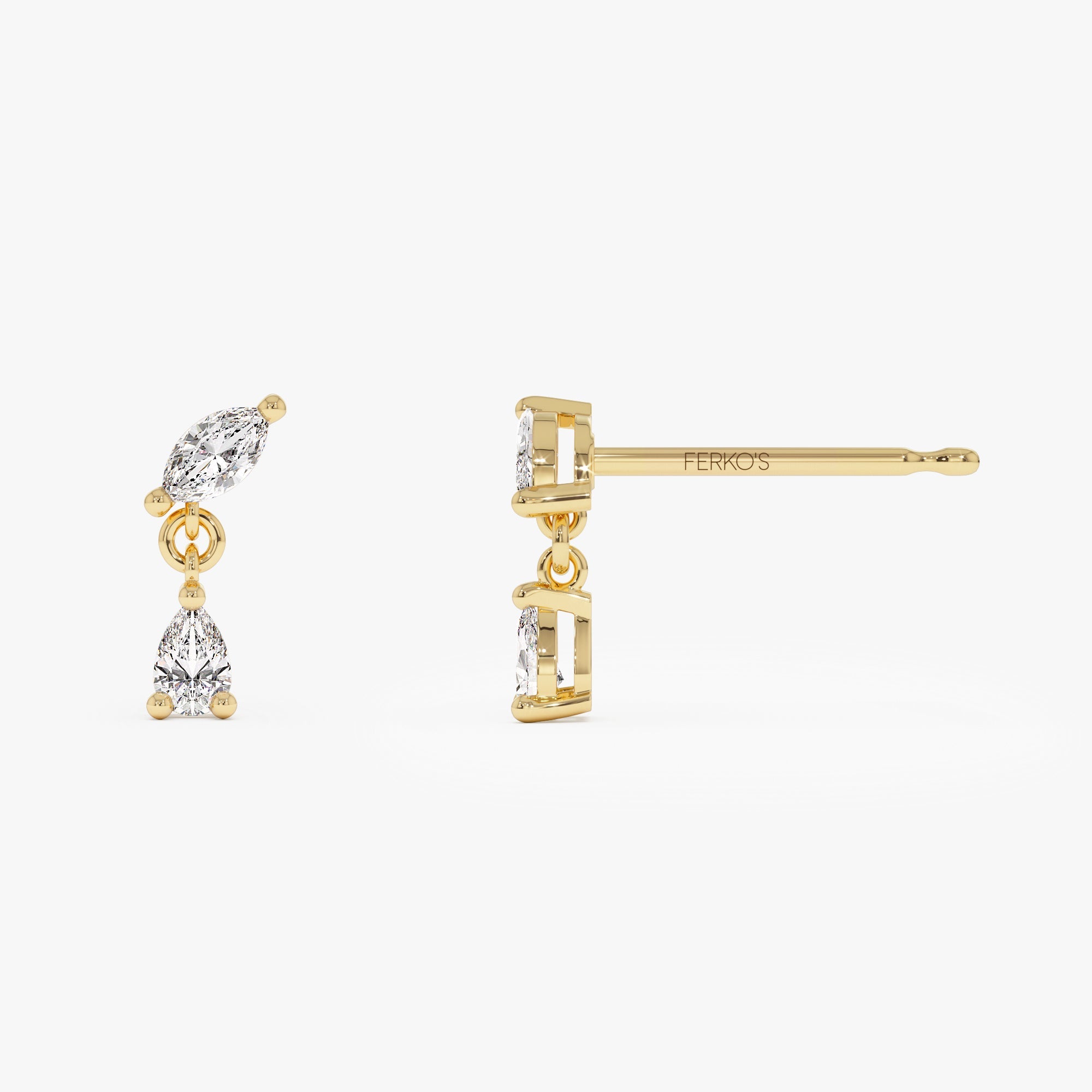 OBFJ0980 - 0.50 ctw 14k Mixed Match Dangling Lab Grown Diamond Studs - Kinsley 6