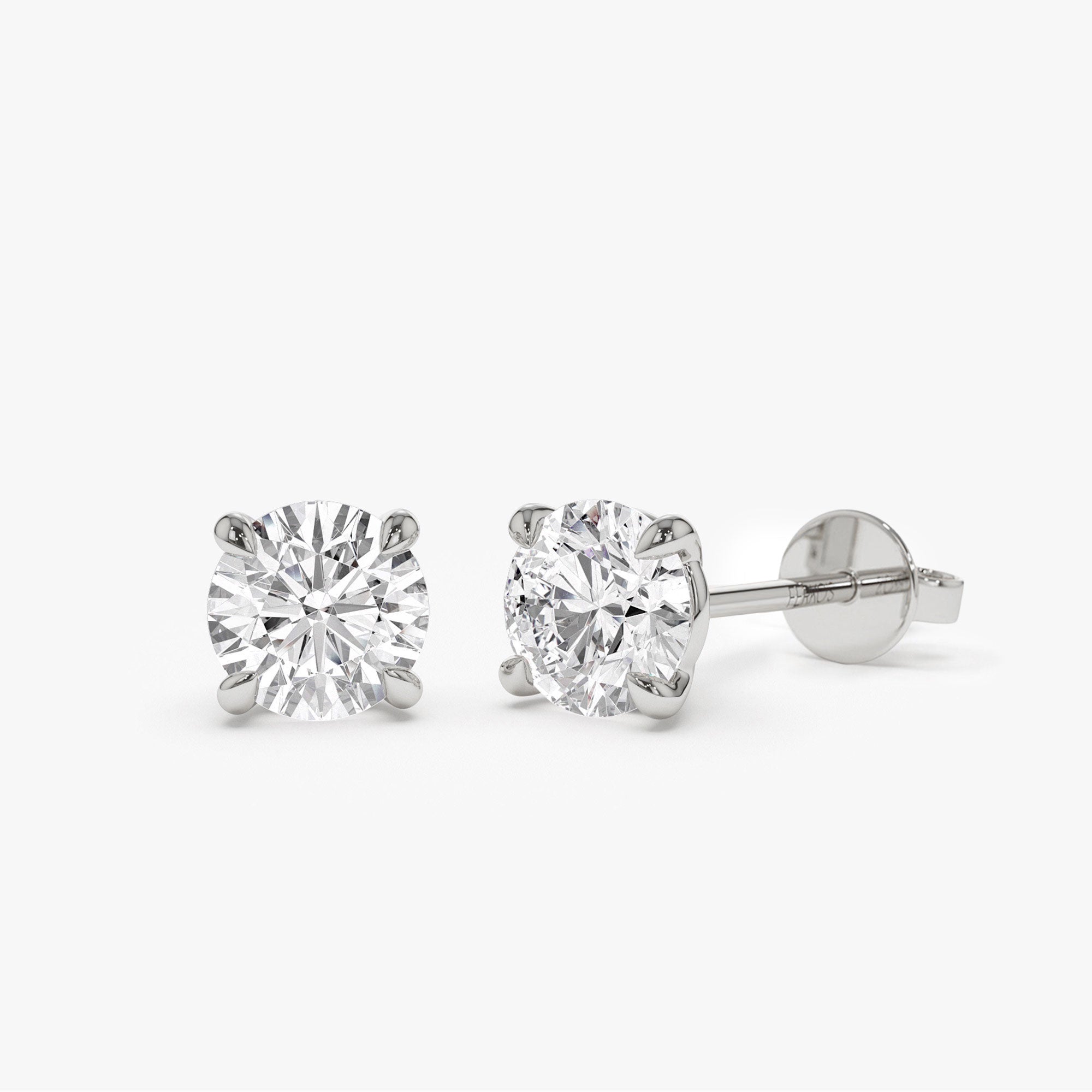 OBFJ0338 - 1.00 ctw 14k Classic Four Prong Lab Grown Round Diamond Studs - Verdo 5