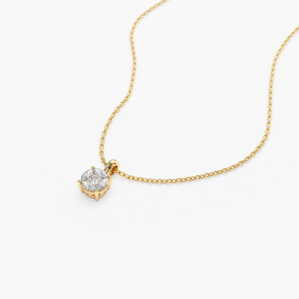 OBFJ1979 - 14k 0.25ctw Illusion Setting Brilliant Diamond Necklace 6