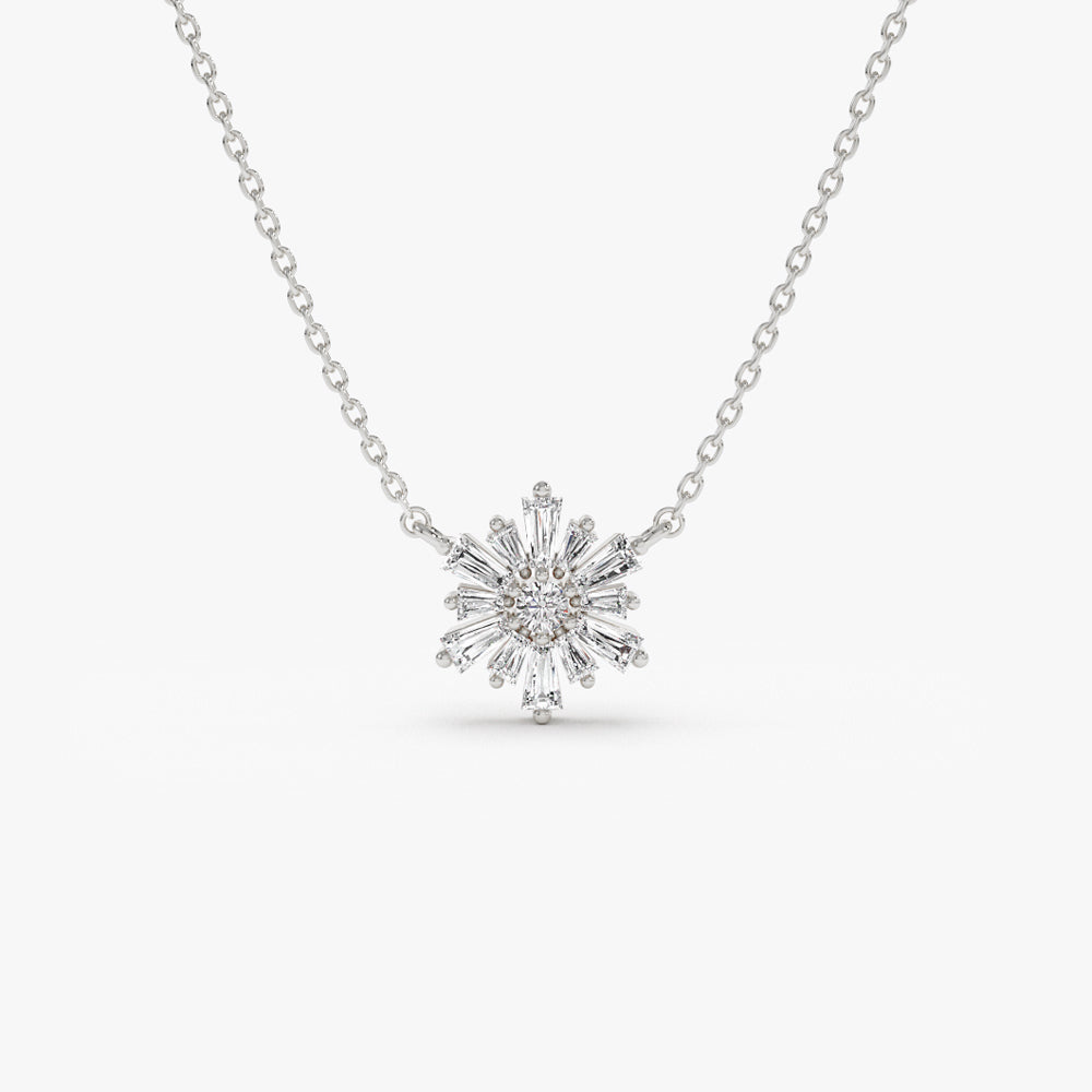 OBFJ1511 - 14k Tapered Baguette Diamond Necklace 7