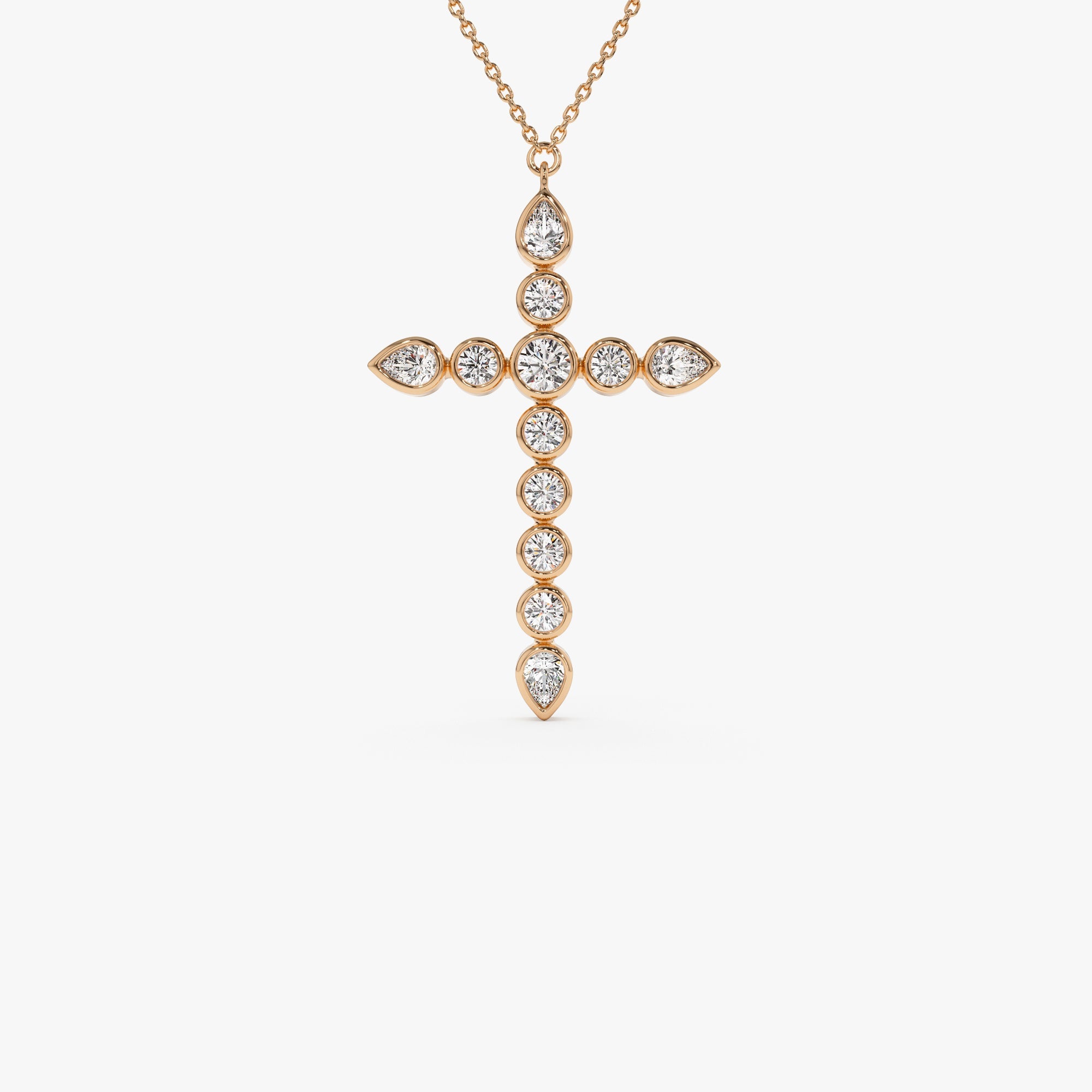 OBFJ0971 - 1.25 ctw 14k Mixed Shape Lab Grown Diamond Cross - Iris 7