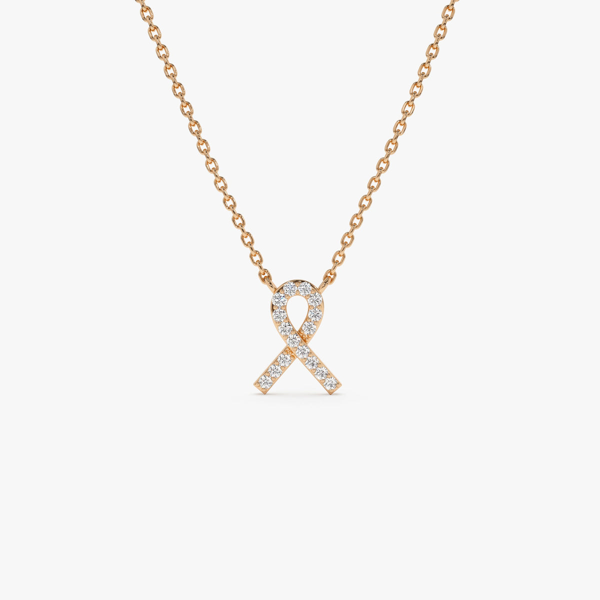OBFJ1031 - Diamond Ribbon Necklace necklace in selectable metal and diamond options - Roselle Jewelry view 5