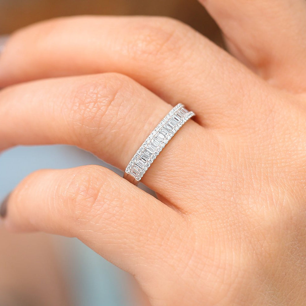 OBFJ1886 - 14K Baguette Diamond Anniversary Ring 0.75ctw 2