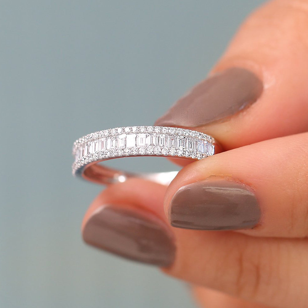 OBFJ1886 - 14K Baguette Diamond Anniversary Ring 0.75ctw 3