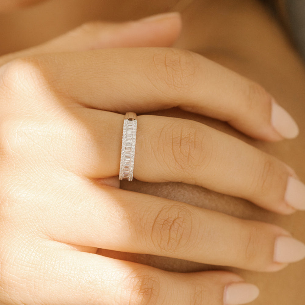 OBFJ1886 - 14K Baguette Diamond Anniversary Ring 0.75ctw 4