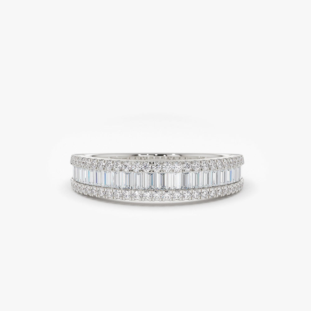 OBFJ1886 - 14K Baguette Diamond Anniversary Ring 0.75ctw 9