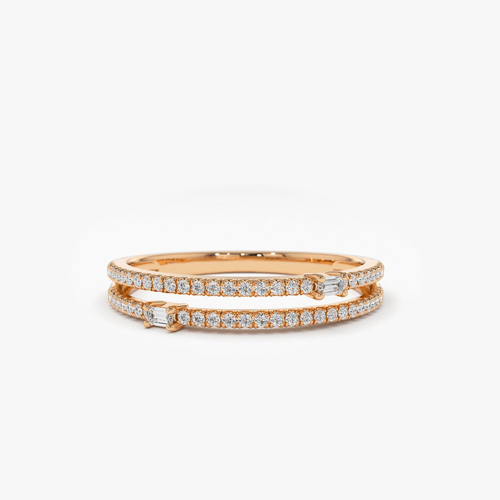 OBFJ1816 - 14k Unique Double Row Micro Pave Statement Ring 4
