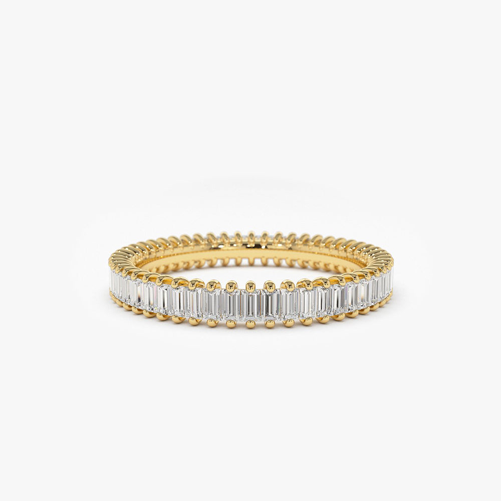 OBFJ1814 - 14K Prong Setting Full Eternity Baguette Diamond Ring 1