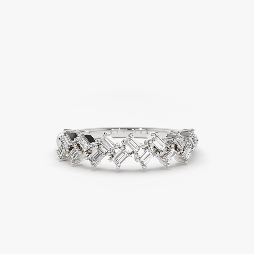 OBFJ1891 - 14K Zig Zag Baguette Diamond Ring 6
