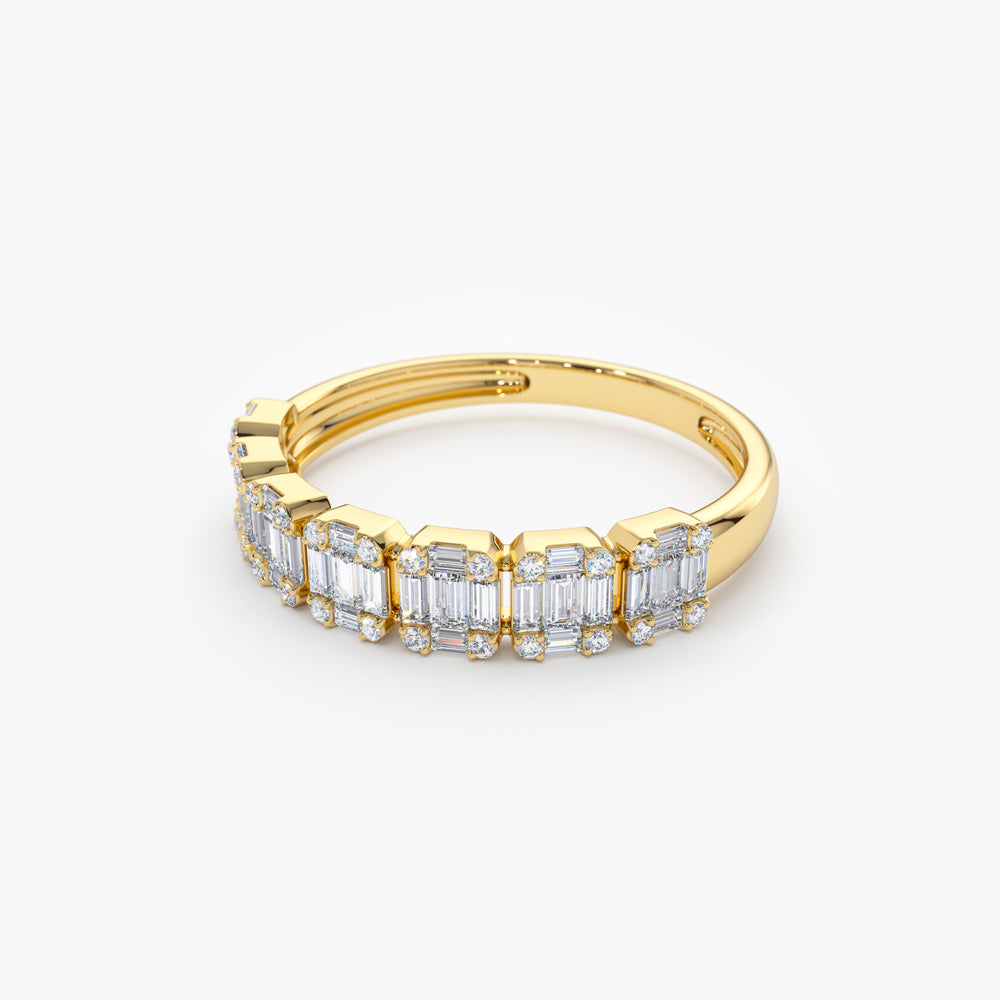 OBFJ1897 - 14K Emerald Illusion Diamond Wedding Band 6