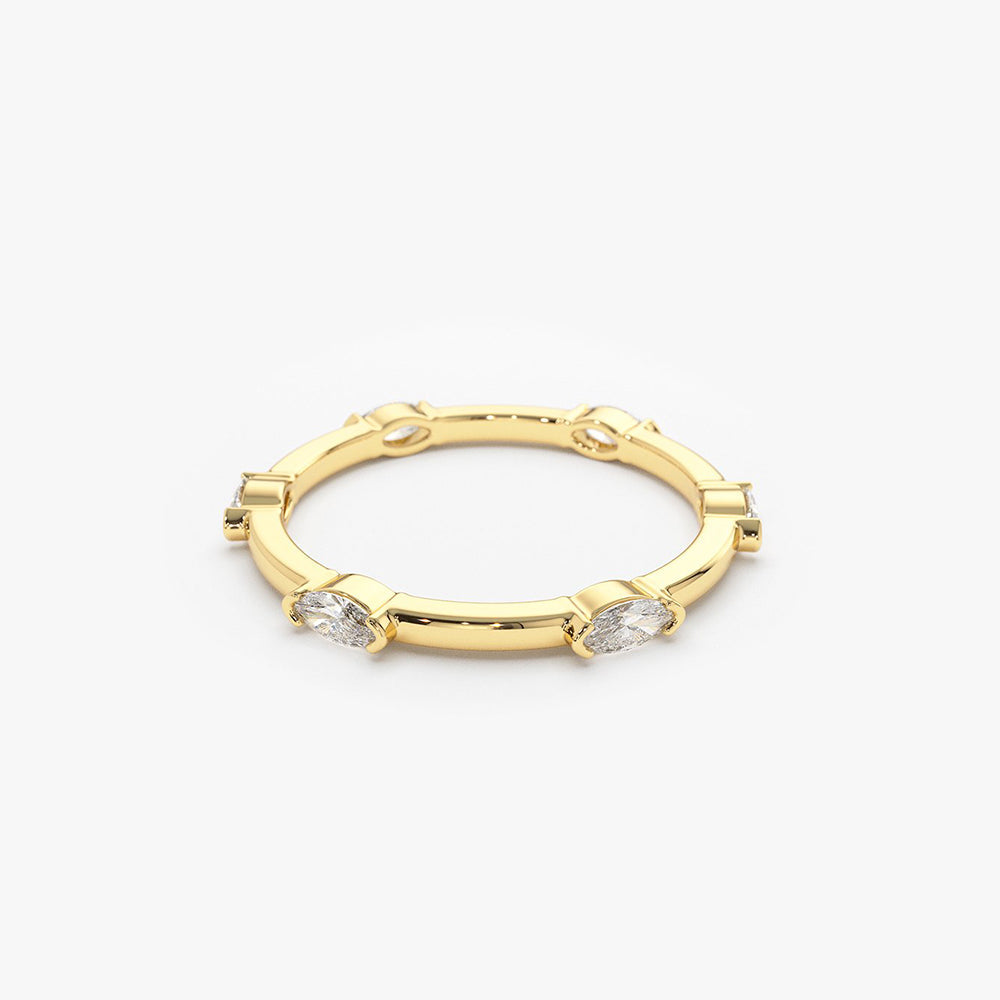 OBFJ1949 - 14k Stackable Marquise Diamond Eternity Ring 9