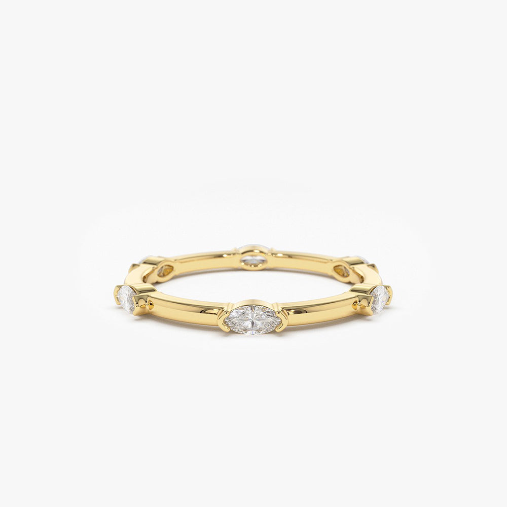OBFJ1949 - 14k Stackable Marquise Diamond Eternity Ring 1