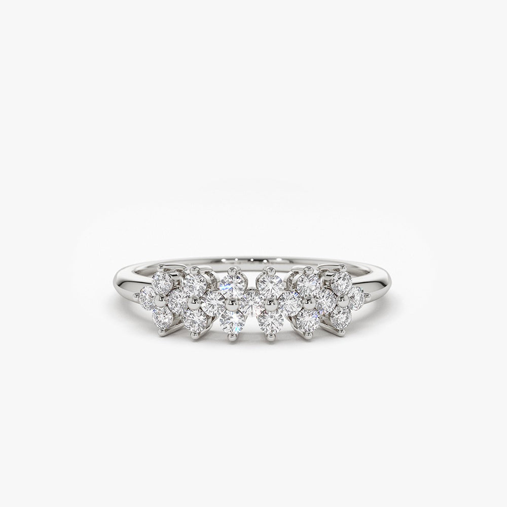 OBFJ1956 - 14k Diamond Cluster Anniversary Ring 6