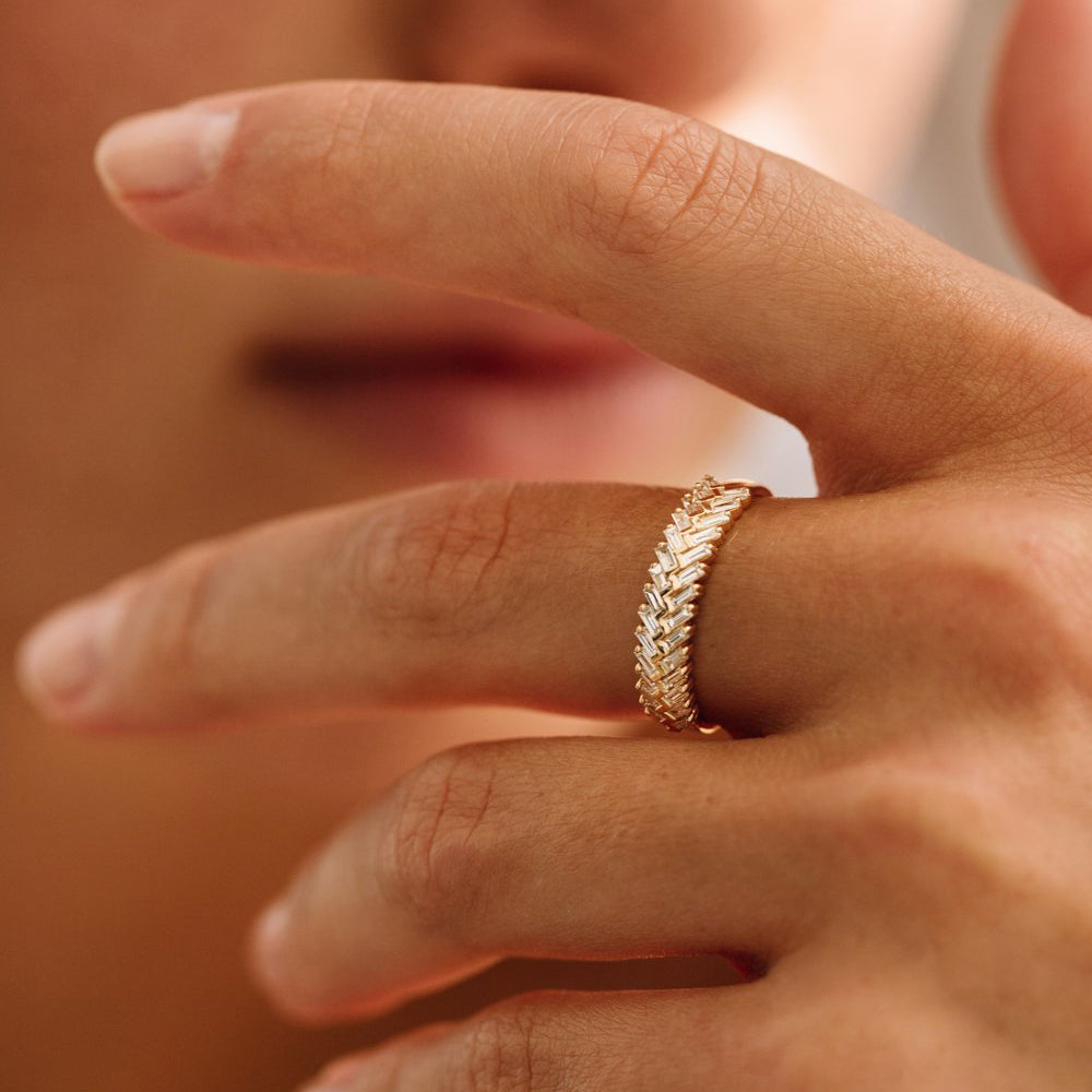 OBFJ1959 - 14k Step Baguette Diamond Ring 5