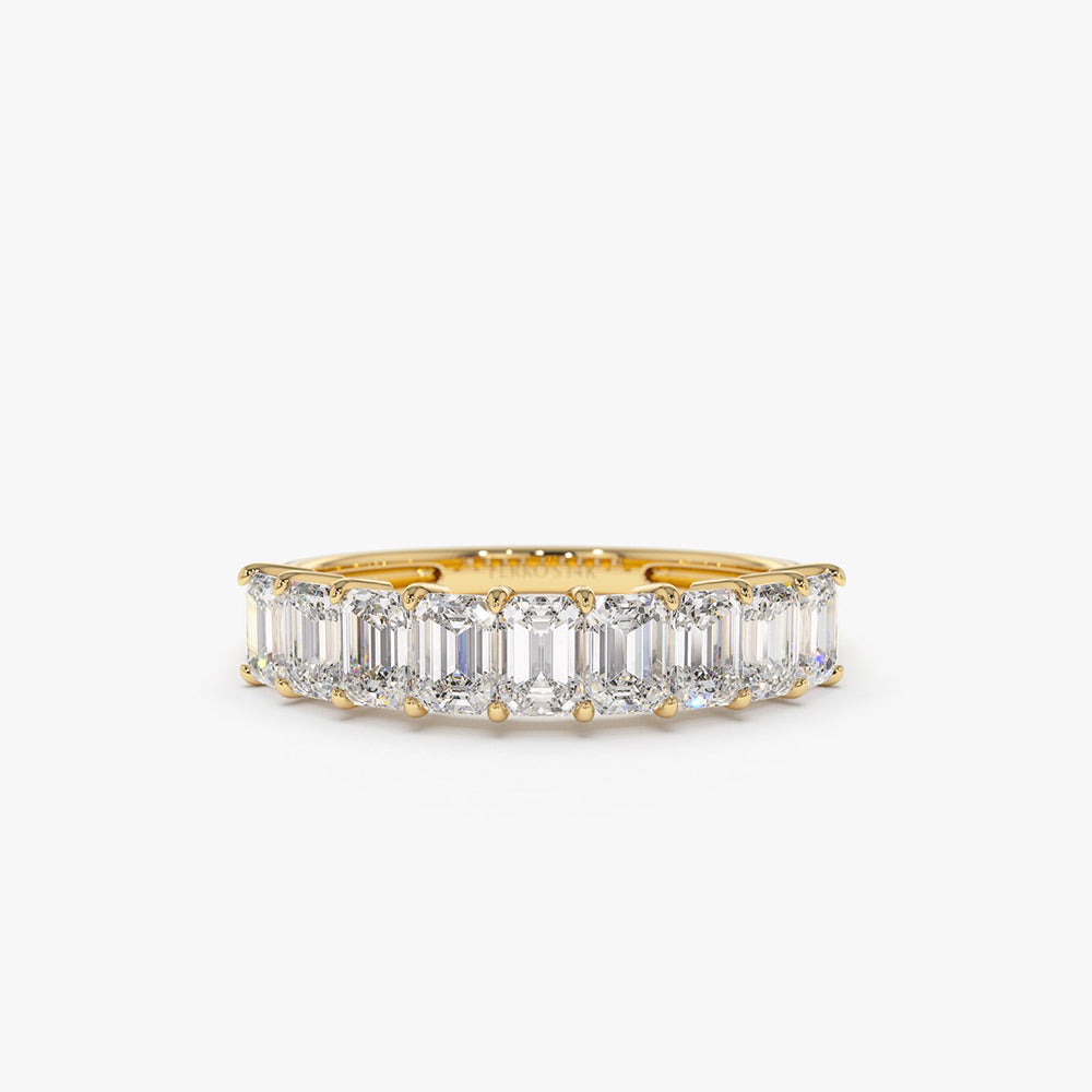 OBFJ0336 - 1.00 ctw 14k  Prong Setting Nine Stone Emerald Cut Lab Grown Diamond Wedding - Rubie 1