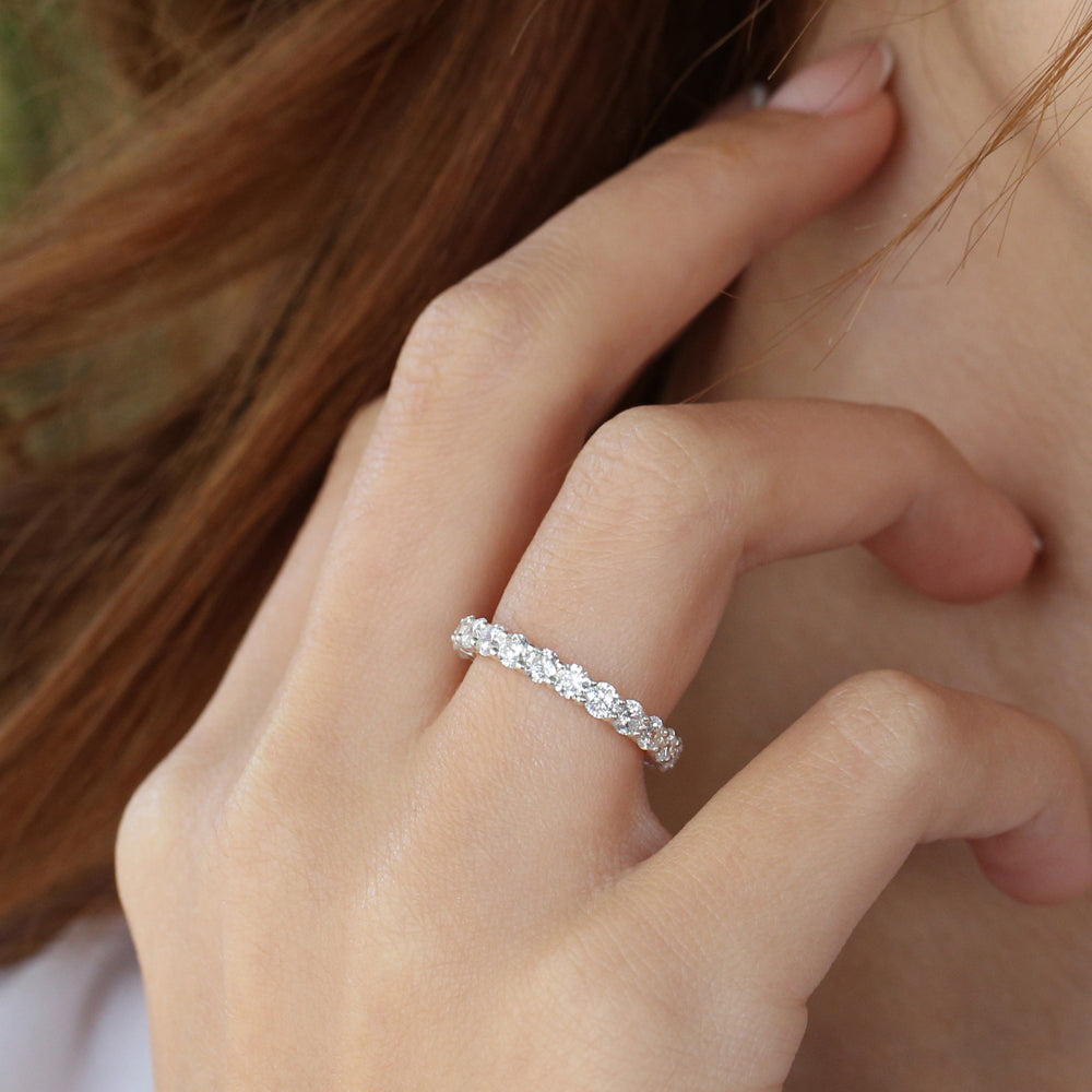 OBFJ2113 - 14k Basket Setting Full Eternity Diamond Ring 2.25ctw 2