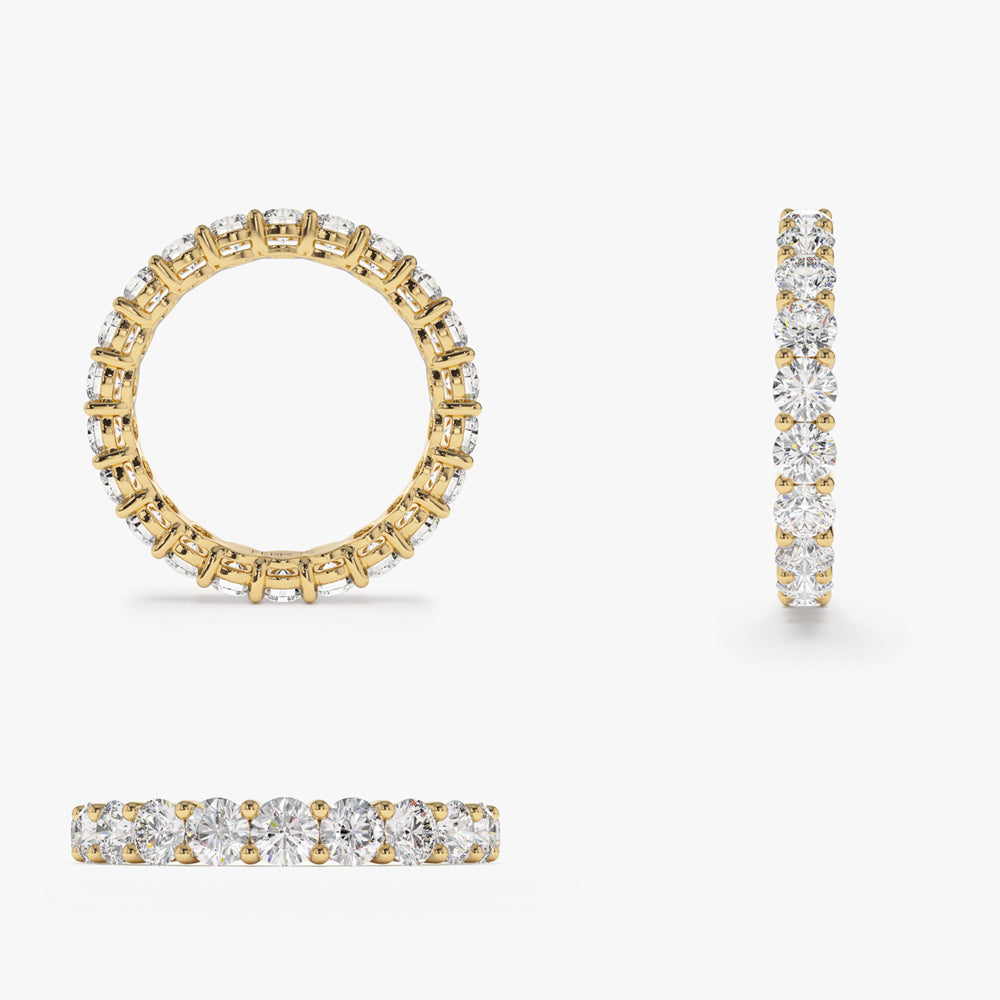 OBFJ2113 - 14k Basket Setting Full Eternity Diamond Ring 2.25ctw 10