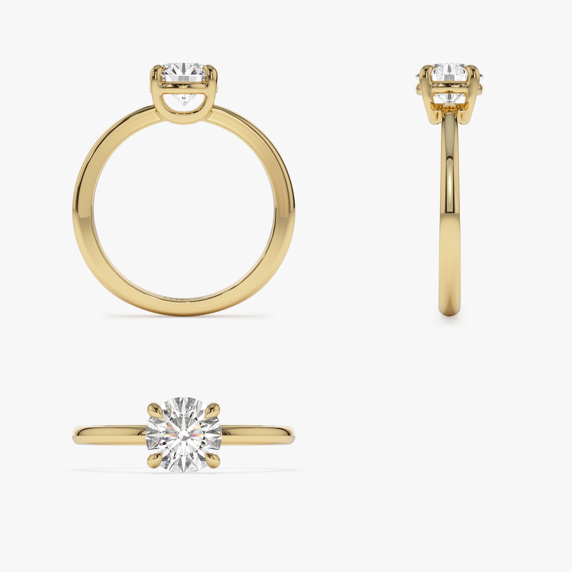 OBFJ1418 - 1.00 ctw 14k 4 Prong Basket Setting Round Lab Grown Diamond Engagement Ring - Kate 8