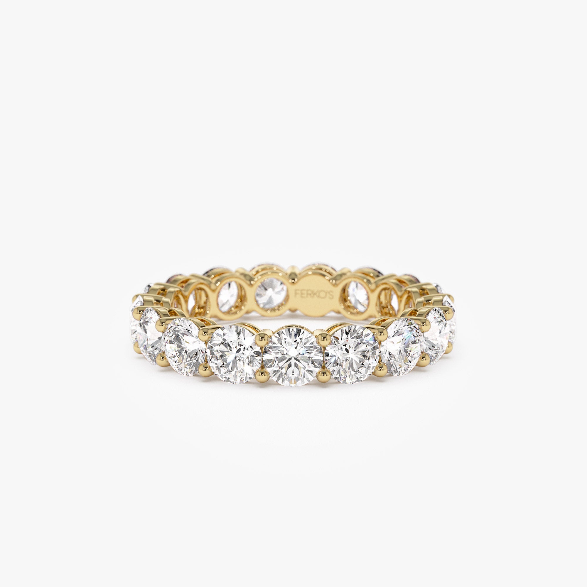 OBFJ1392 - 3.25 ctw 14k Prong Setting Full Eternity Round Lab Grown Diamond Ring - Luna 1