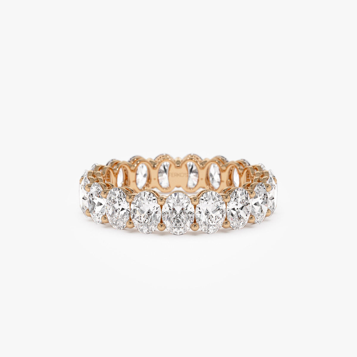 OBFJ1382 - 3.5 ctw Prong Setting Full Eternity Oval Shape Lab Grown Diamond Ring - Ember ring in selectable metal and diamond options - Roselle Jewelry view 7