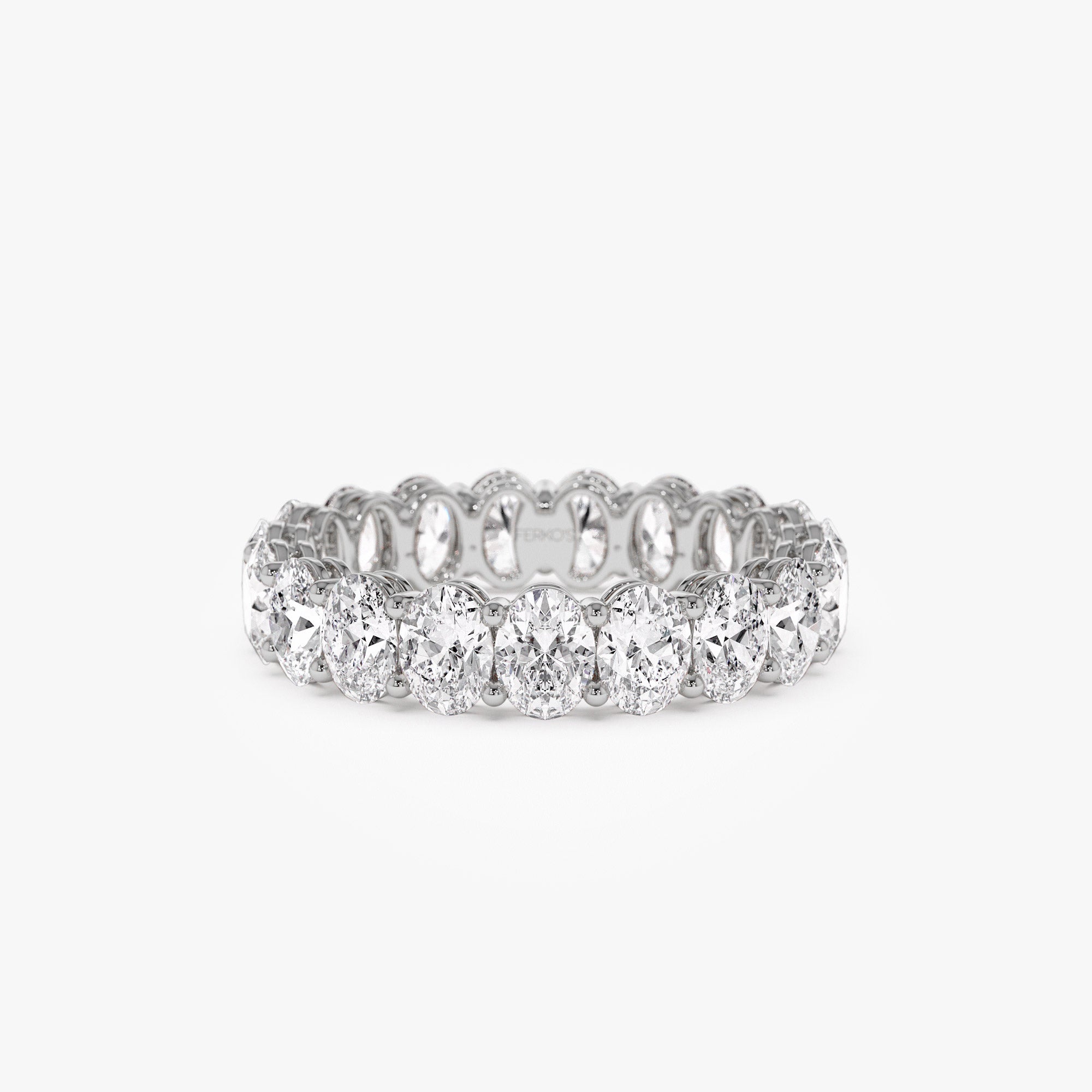 OBFJ1382 - 3.5 ctw Prong Setting Full Eternity Oval Shape Lab Grown Diamond Ring - Ember ring in selectable metal and diamond options - Roselle Jewelry view 6