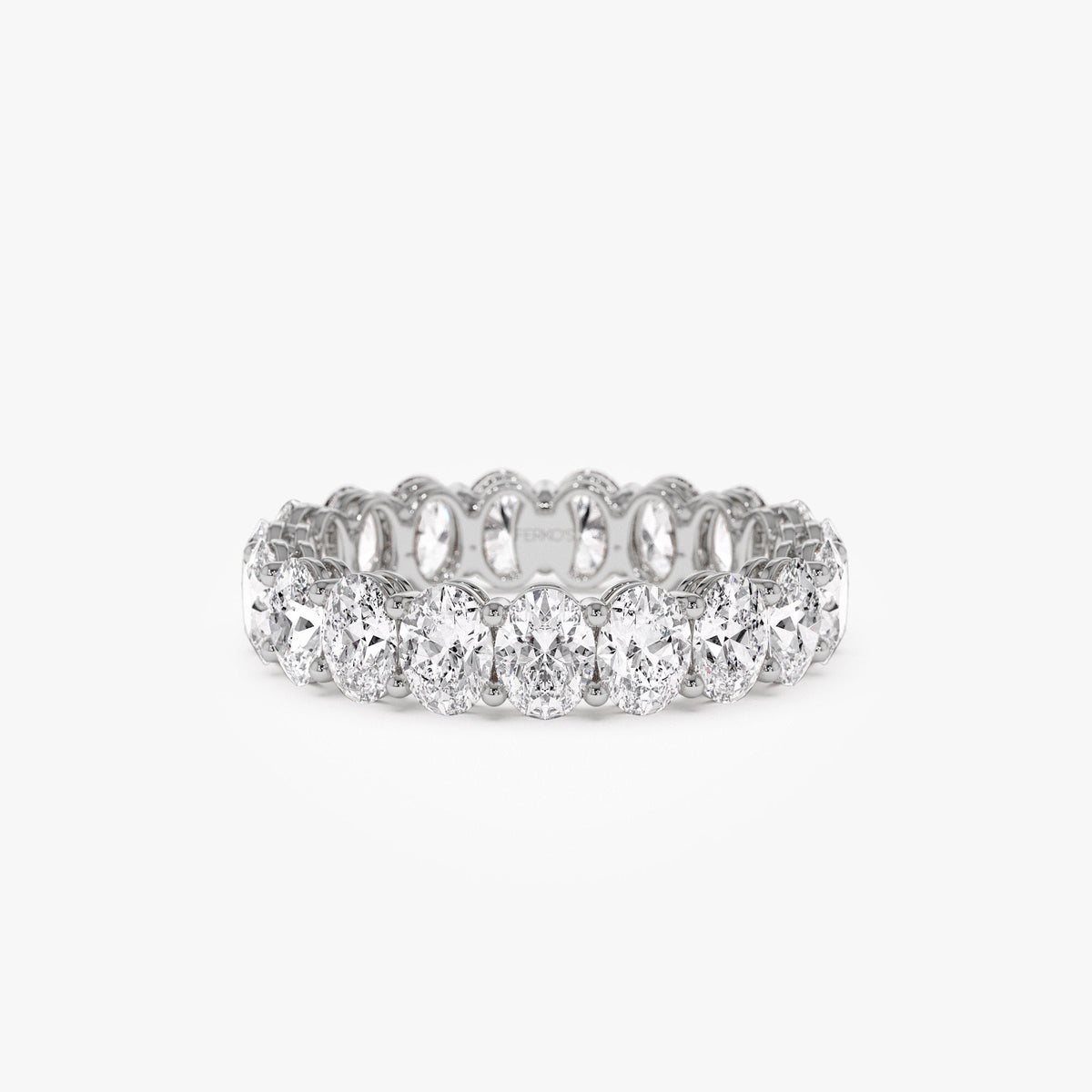 OBFJ1382 - 3.5 ctw Prong Setting Full Eternity Oval Shape Lab Grown Diamond Ring - Ember ring in selectable metal and diamond options - Roselle Jewelry view 6
