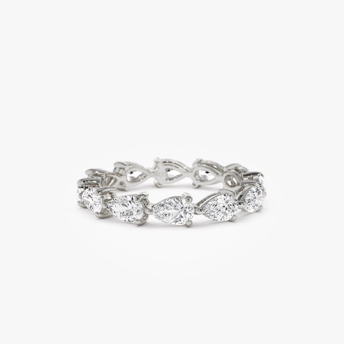 OBFJ0022 - 2.30 Ctw Pear Shape Horizontal Full Eternity Lab Grown Diamond Ring - Mia ring in selectable metal and diamond options - Roselle Jewelry view 1