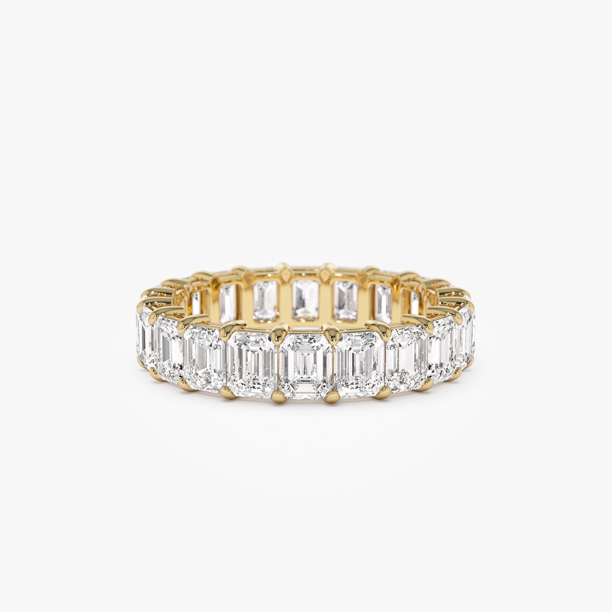 OBFJ1381 - 4.5 ctw 14k Prong Setting Full Eternity Emerald Lab Grown Diamond Ring - Norah 1