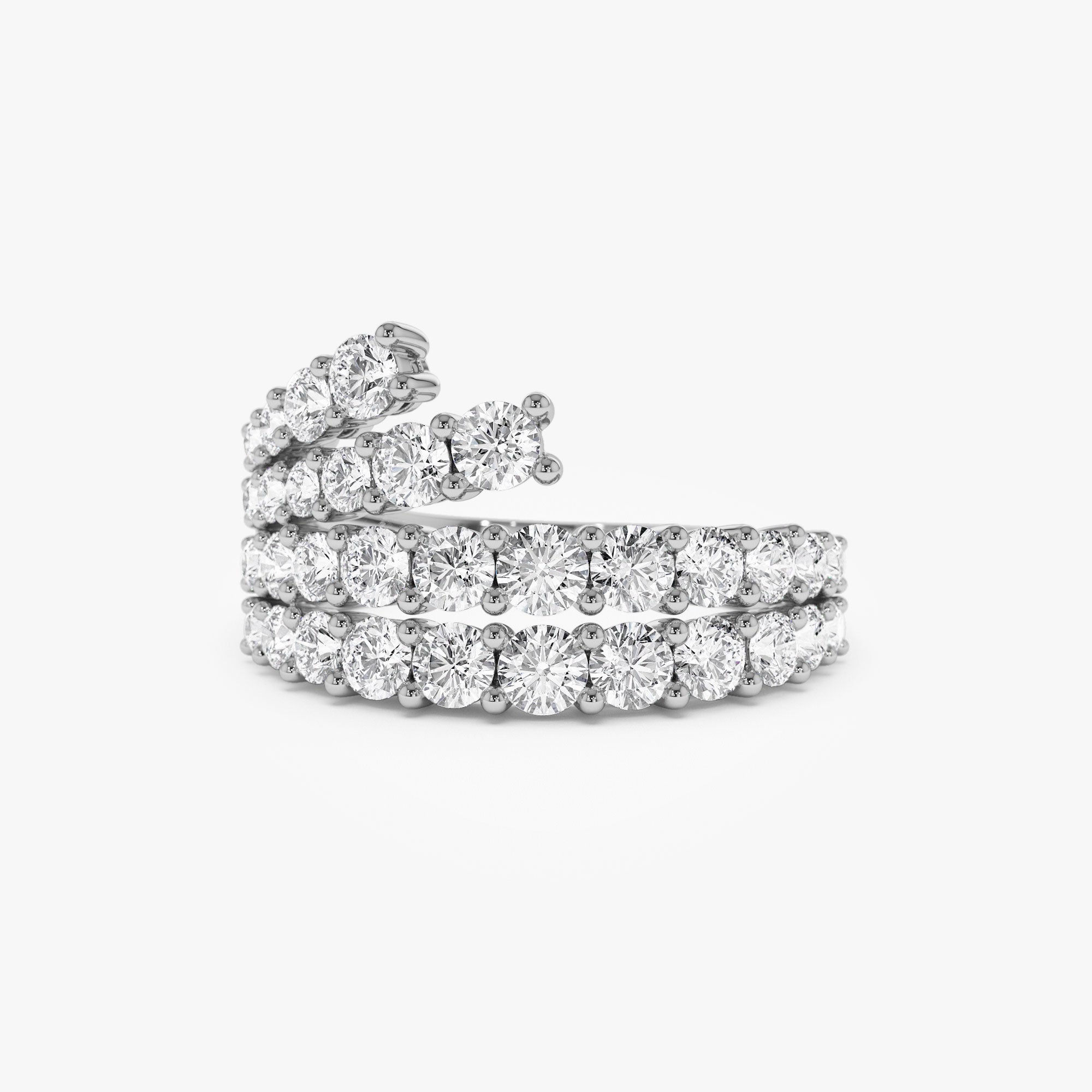 OBFJ1360 - 14k Wave Diamond Statement Ring 6